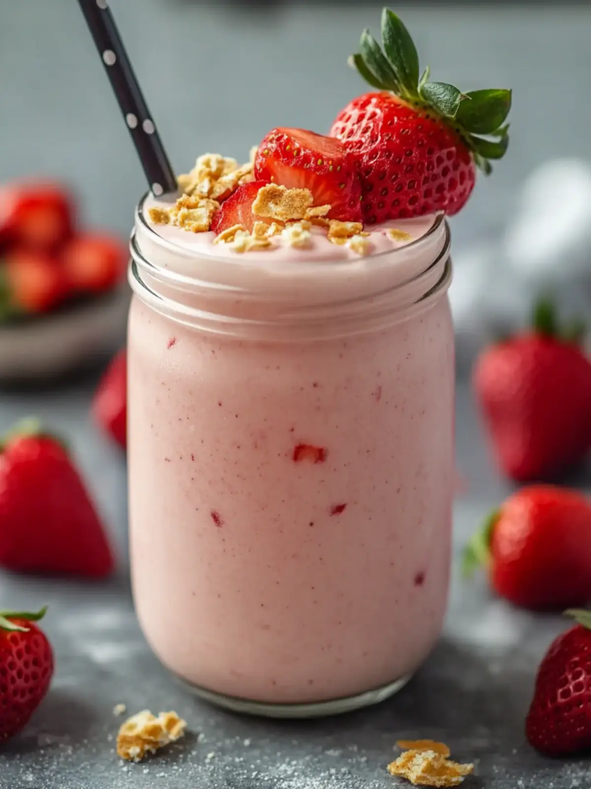 Creamy Strawberry Cheesecake Protein Smoothie for a Power Boost 4 Strawberry Cheesecake Protein Smoothie