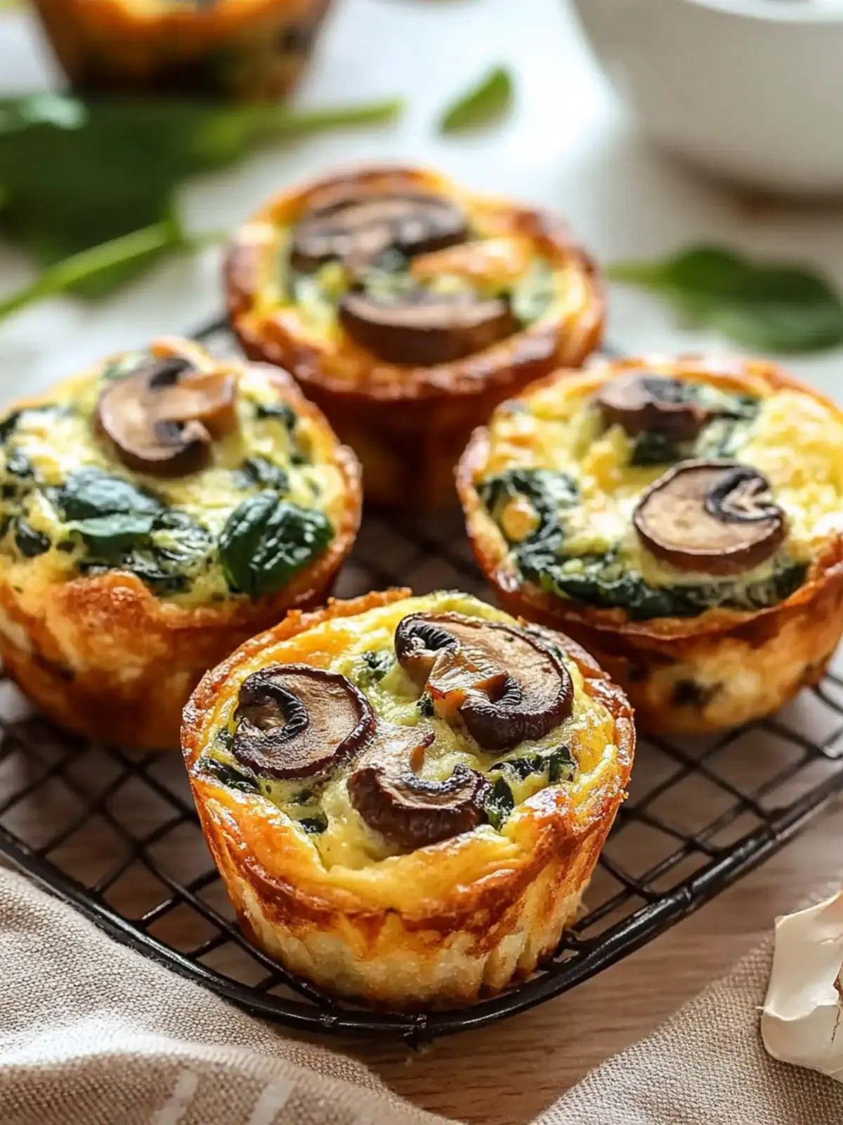 Savory Spinach and Mushroom Quiche Muffins for Busy Mornings 2 Spinach and Mushroom Quiche Muffins