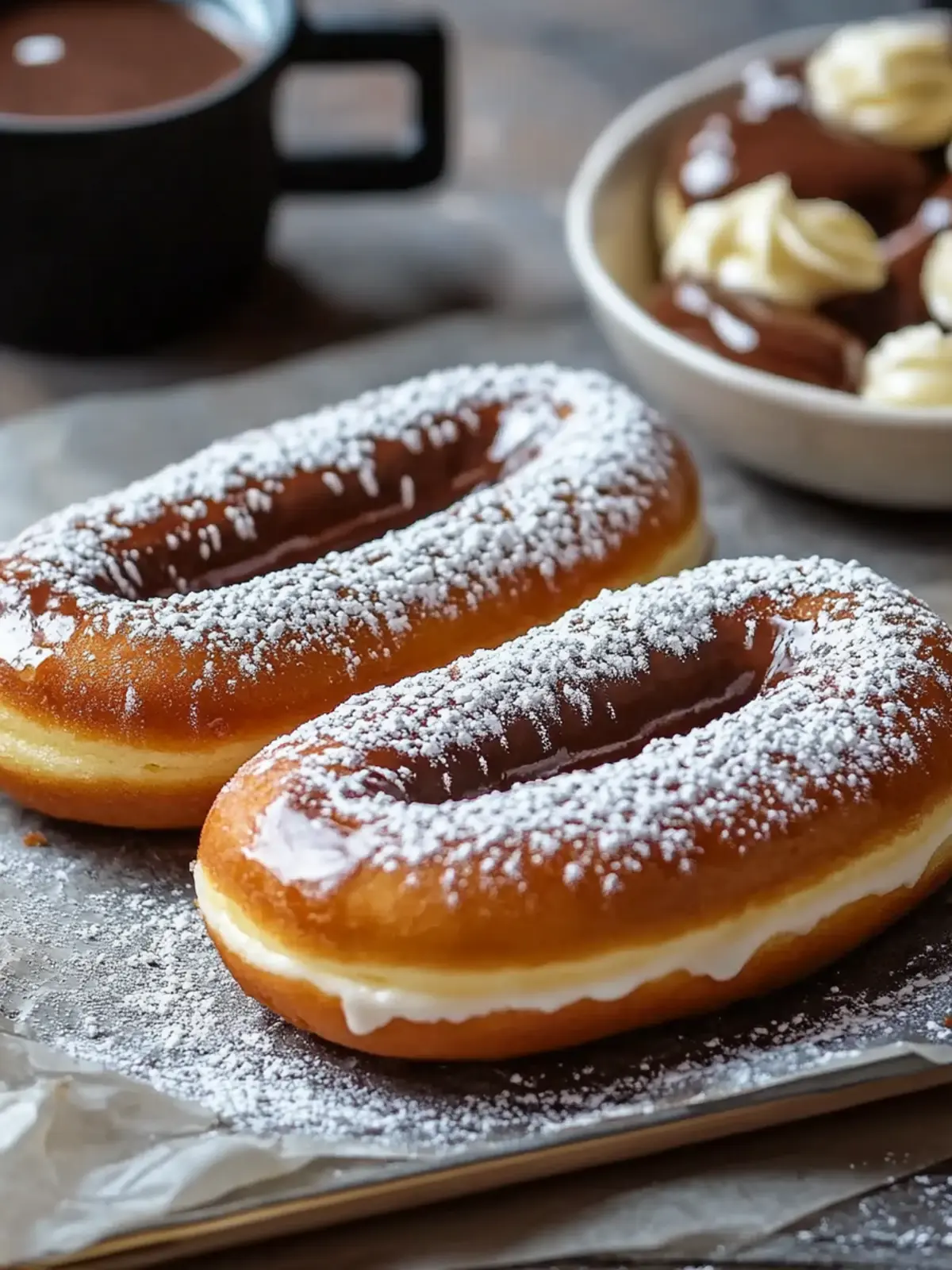 Long Donuts with Chocolate Cream: Easy Recipe for Home Bakers 5 Long Donuts with Chocolate Cream