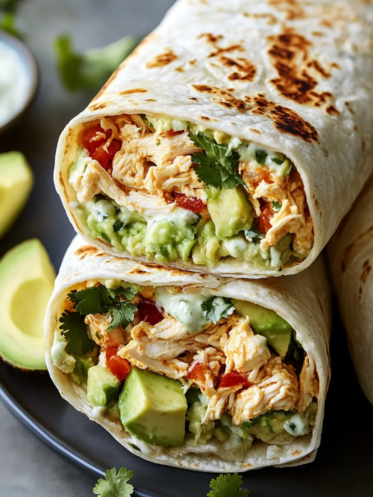 Savor Flavorful Chicken Avocado Ranch Burritos in Minutes 4 Chicken Avocado Ranch Burritos