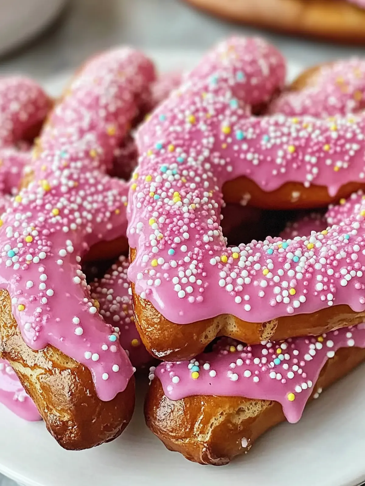 Pink Sprinkled Pretzels for Colorful Fun and Sweet Delight 2 Pink Sprinkled Pretzels