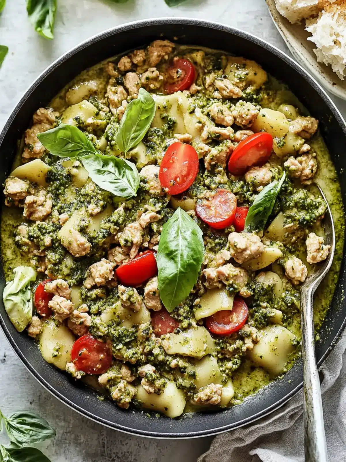 Creamy Pesto Ground Turkey Skillet: Your New Dinner Obsession 2 Creamy Pesto Ground Turkey Skillet r