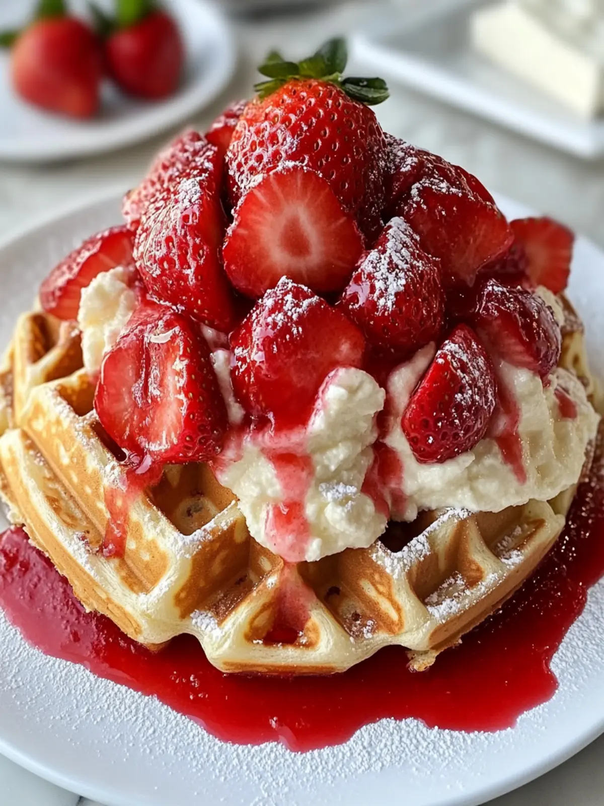 Irresistible Strawberry Cheesecake Stuffed Waffles Recipe 3 Strawberry Cheesecake Stuffed Waffles
