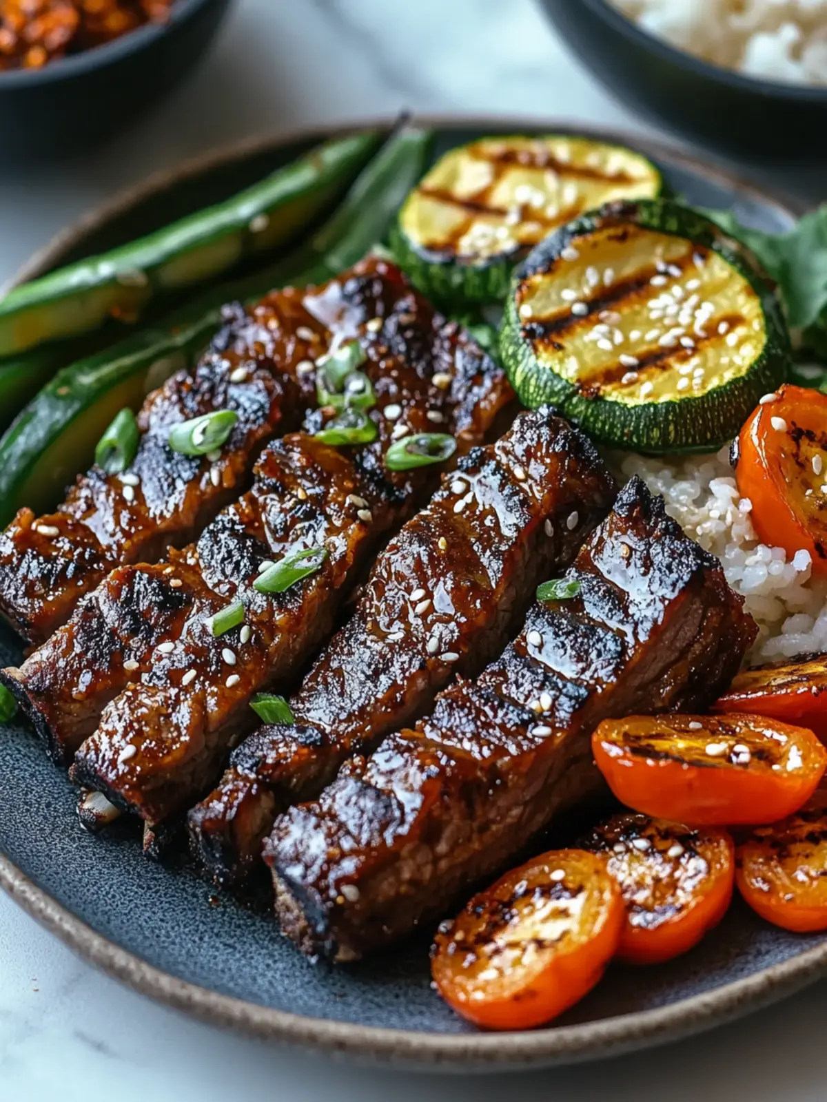 Savor Korean BBQ Flanken Short Ribs with Grilled Veggies 4 Korean BBQ Flanken Short Ribs with Grilled Veggies
