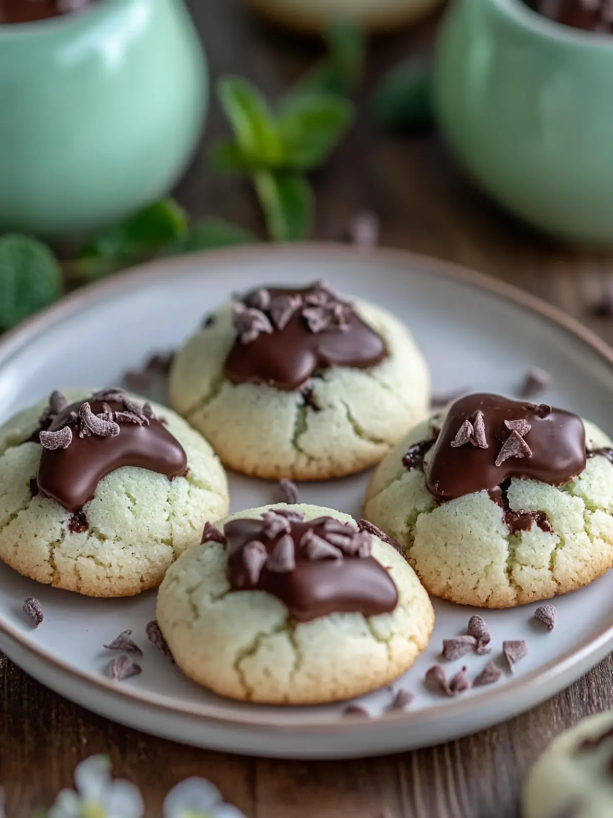 Mint Chocolate Kiss Blossom Cookies for Festive Cheer 2 Mint Chocolate Kiss Blossom Cookies