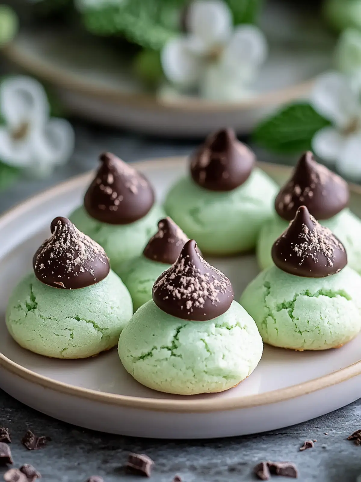 Mint Chocolate Kiss Blossom Cookies for Festive Cheer 5 Mint Chocolate Kiss Blossom Cookies
