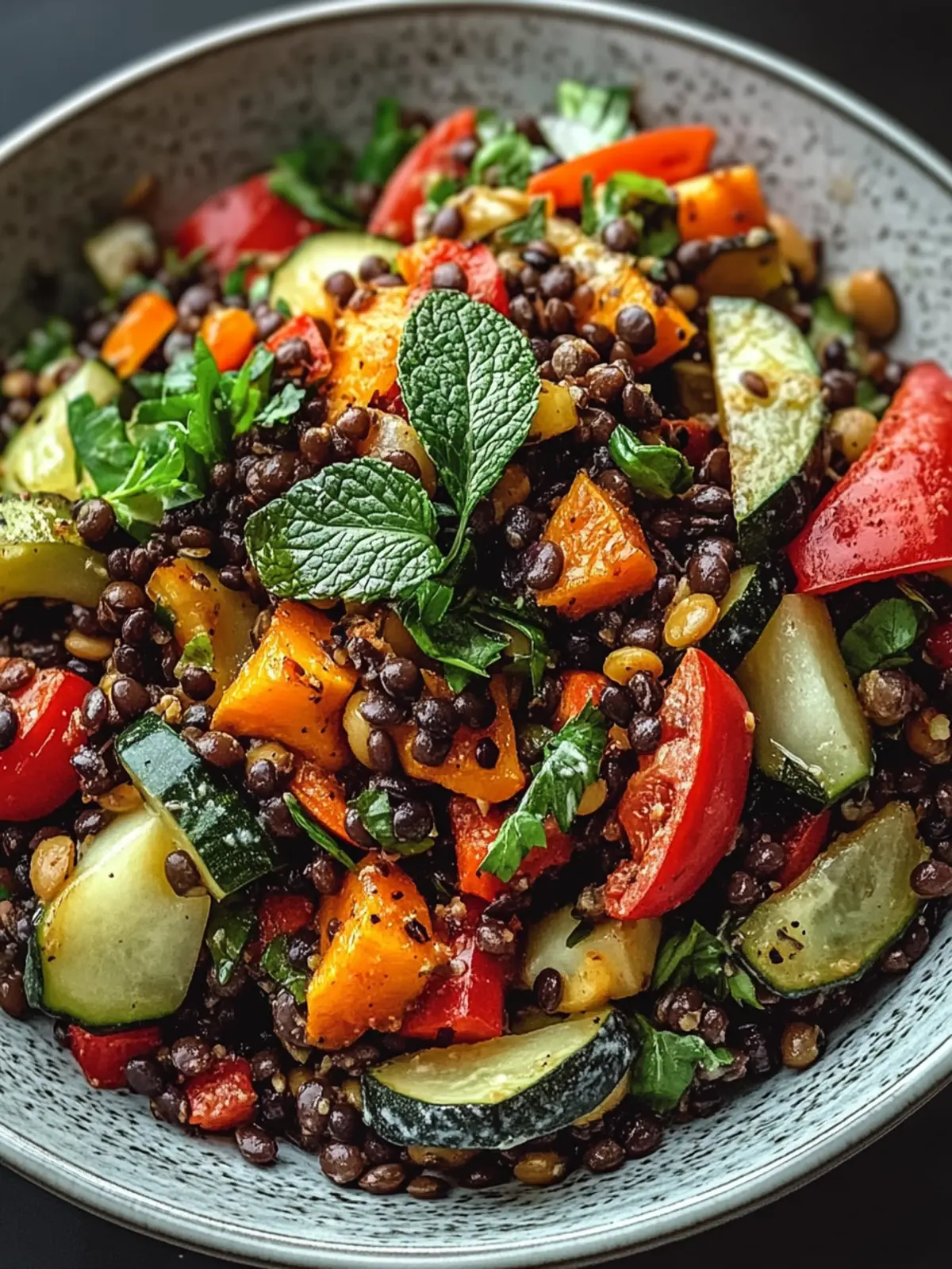 Colorful Black Lentil Salad with Roasted Vegetables Delight 4 Black Lentil Salad Roasted Vegetables