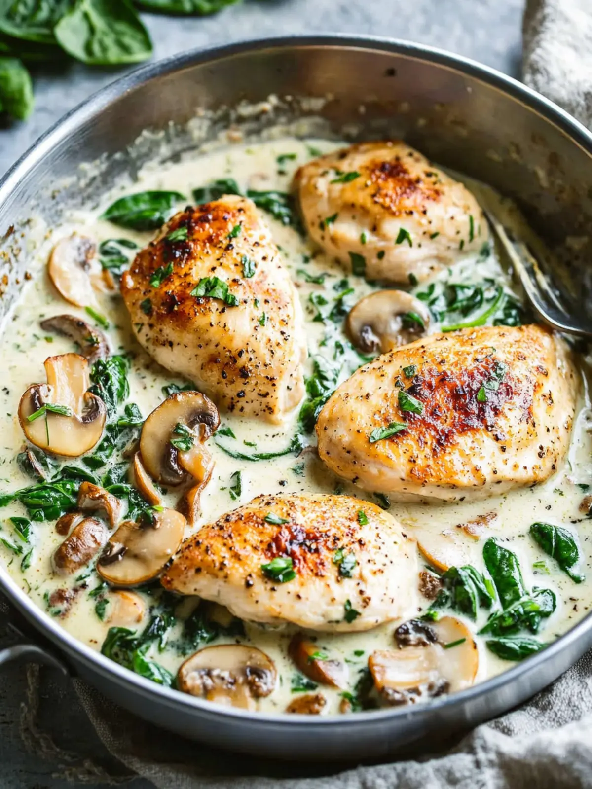 Creamy Spinach Mushroom Chicken for Heartwarming Family Dinners 4 Creamy Spinach Mushroom Chicken