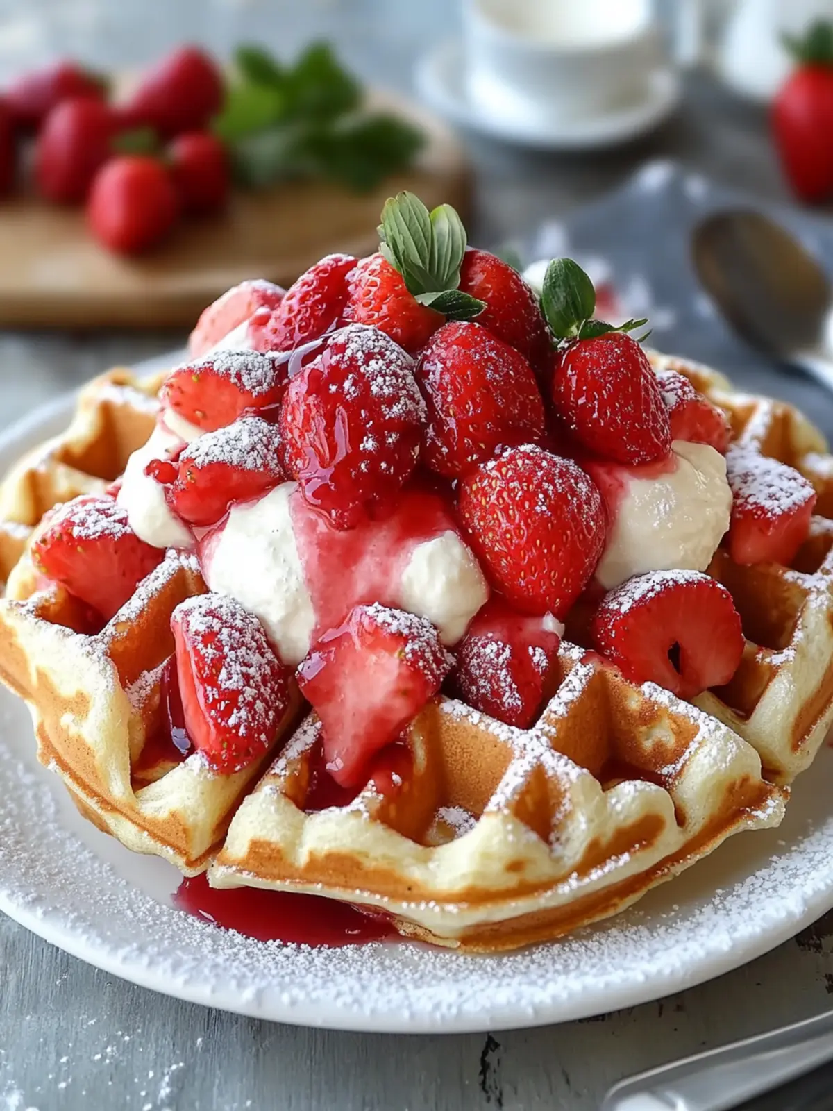Irresistible Strawberry Cheesecake Stuffed Waffles Recipe 2 Strawberry Cheesecake Stuffed Waffles