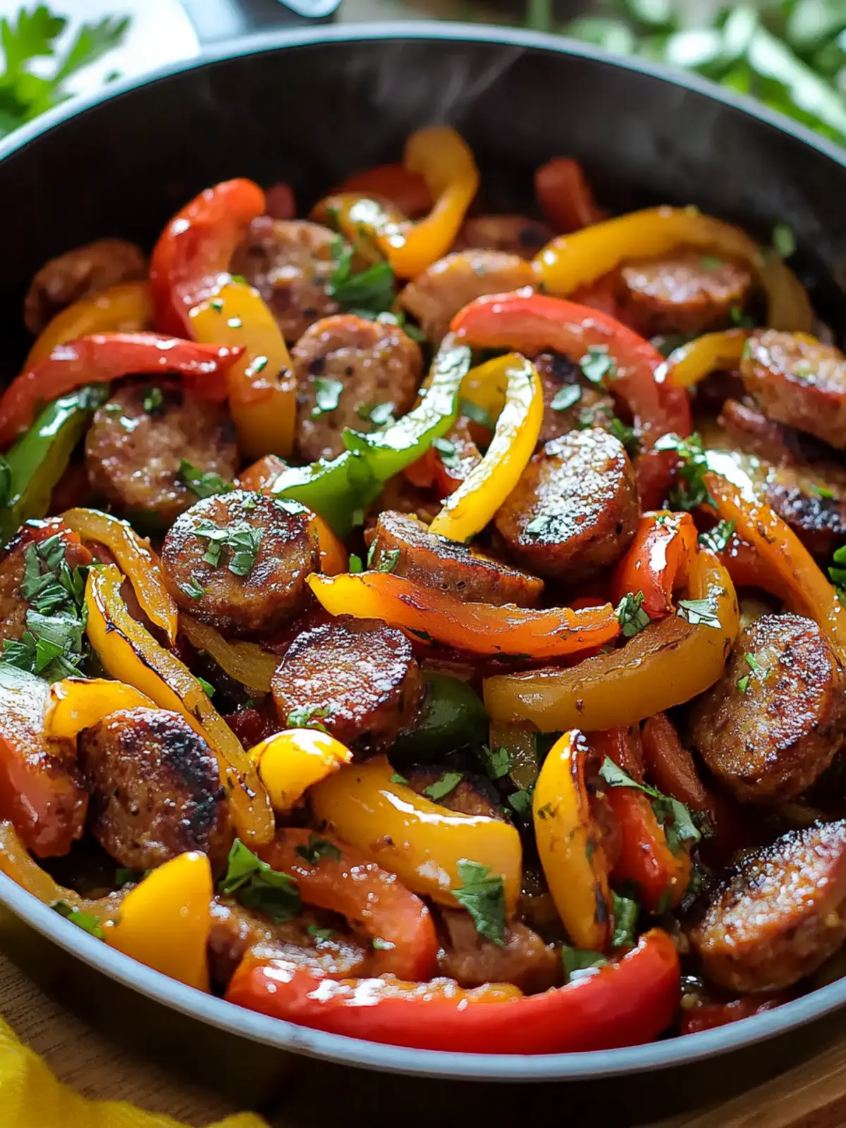 Sizzling Sausage & Peppers Skillet: Quick Family Feast! 3 Sizzling Sausage & Peppers Skillet