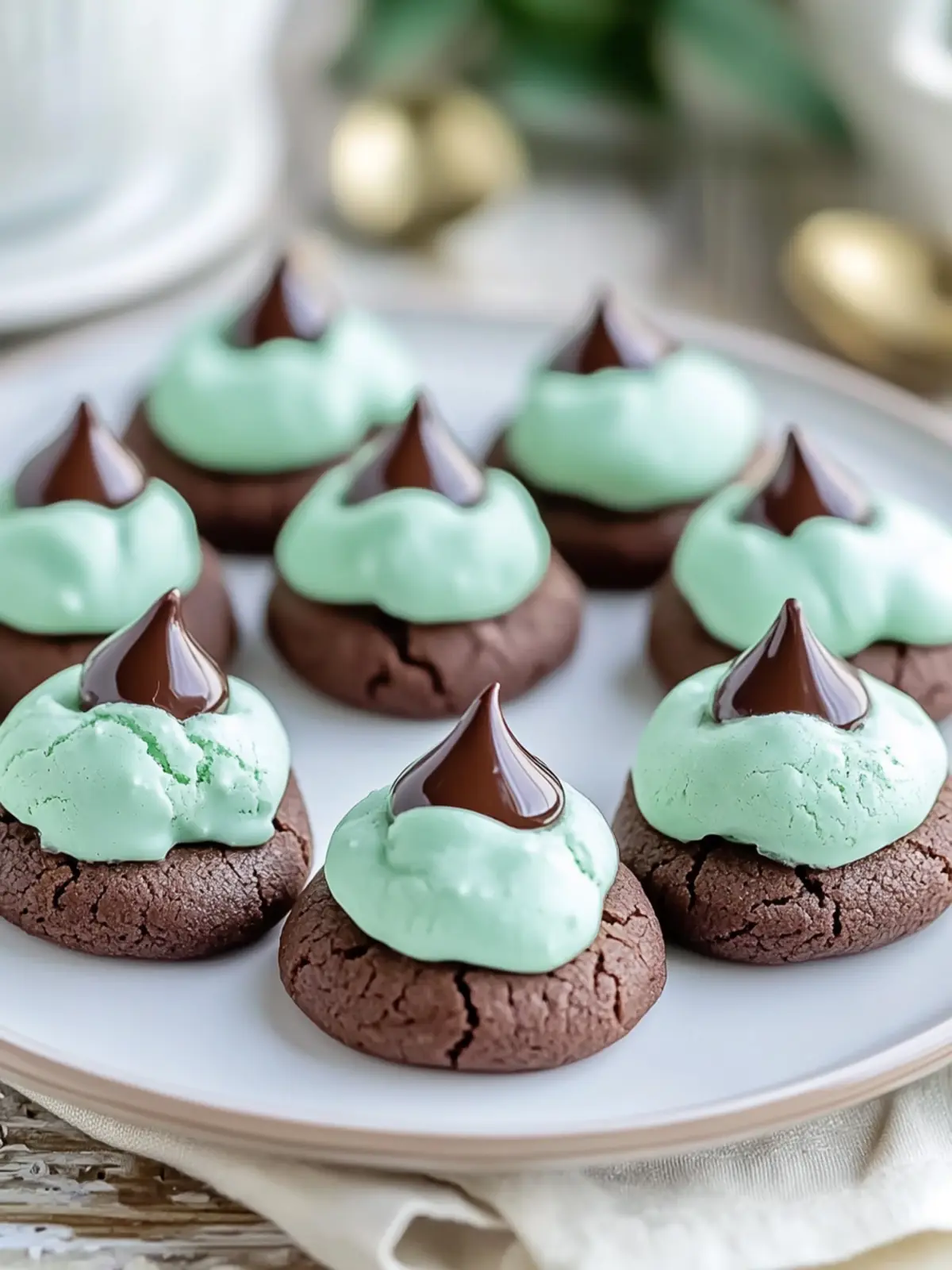 Mint Chocolate Kiss Blossom Cookies for Festive Cheer 3 Mint Chocolate Kiss Blossom Cookies
