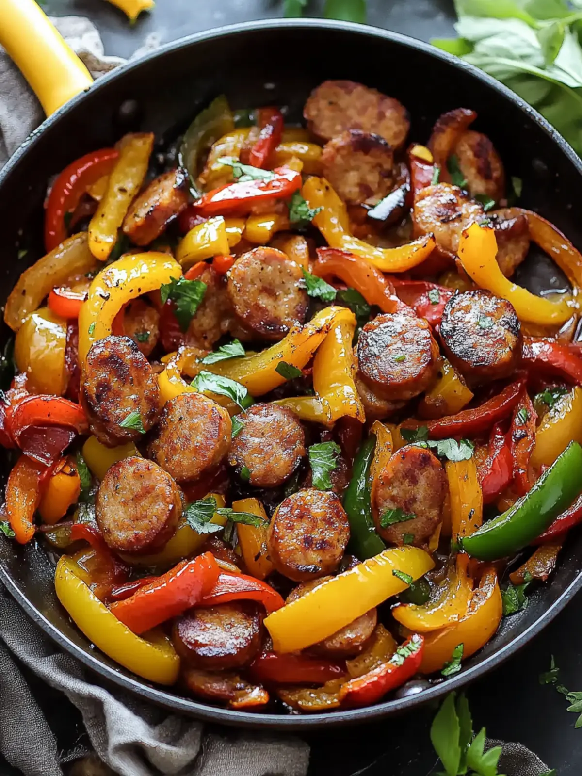 Sizzling Sausage & Peppers Skillet: Quick Family Feast! 2 Sizzling Sausage & Peppers Skillet