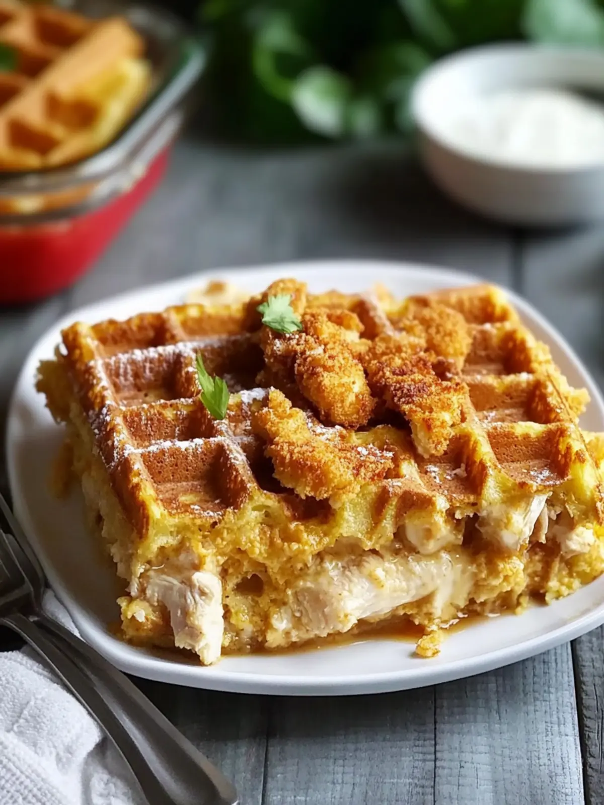 Savory Chicken and Waffle Casserole for Cozy Family Nights 2 Chicken and Waffle Casserole