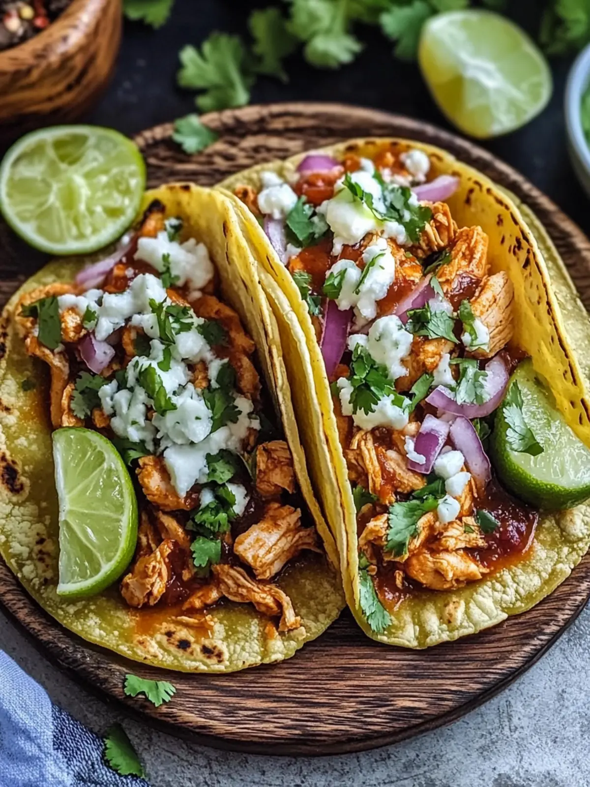 Savory Chicken Tinga Tacos with Smoky Chipotle Bliss 4 Chicken Tinga Tacos