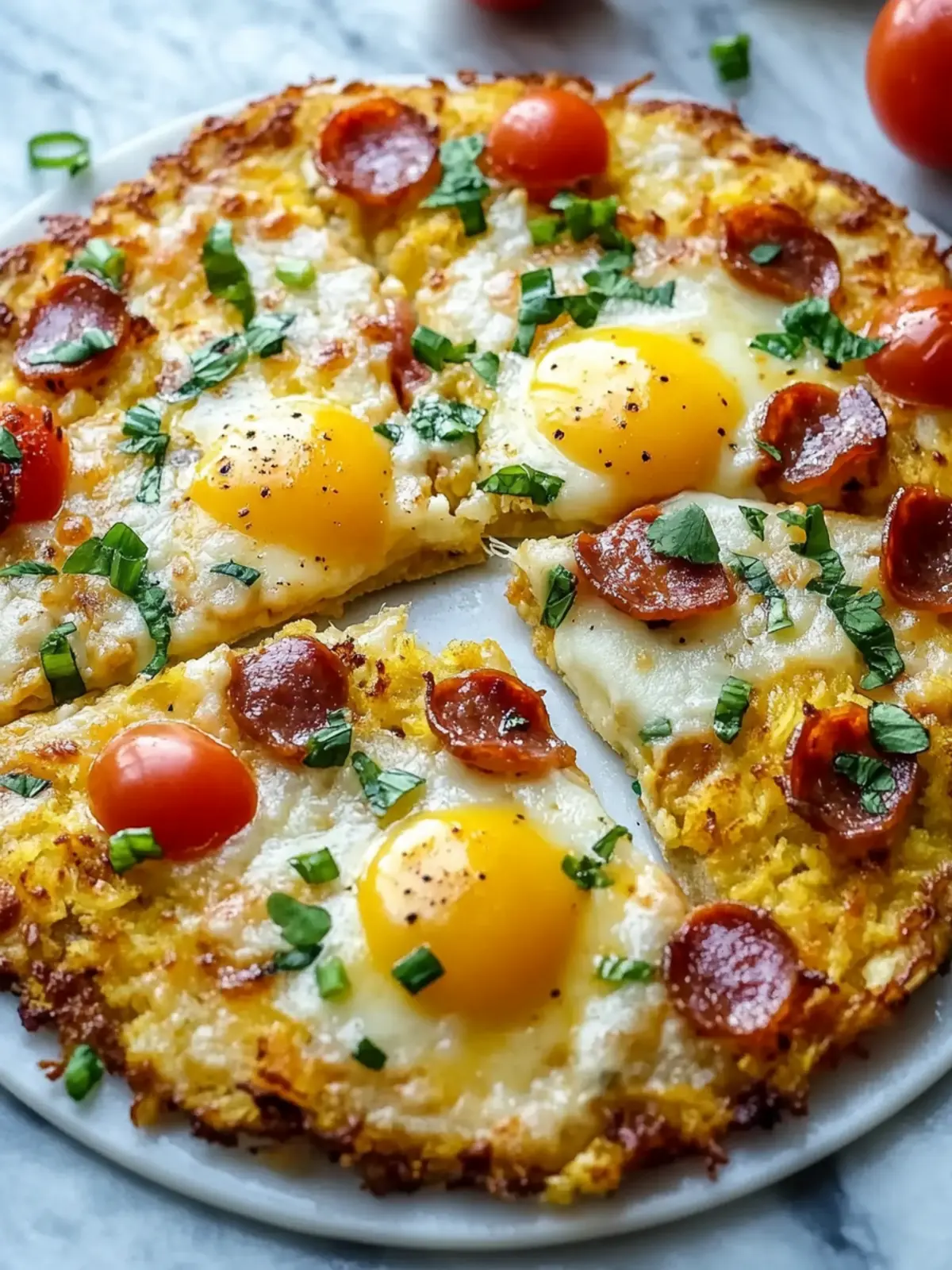 Savor Breakfast Pizza on a Crispy Hash Brown Crust Today 4 Breakfast Pizza Hash Brown Crust