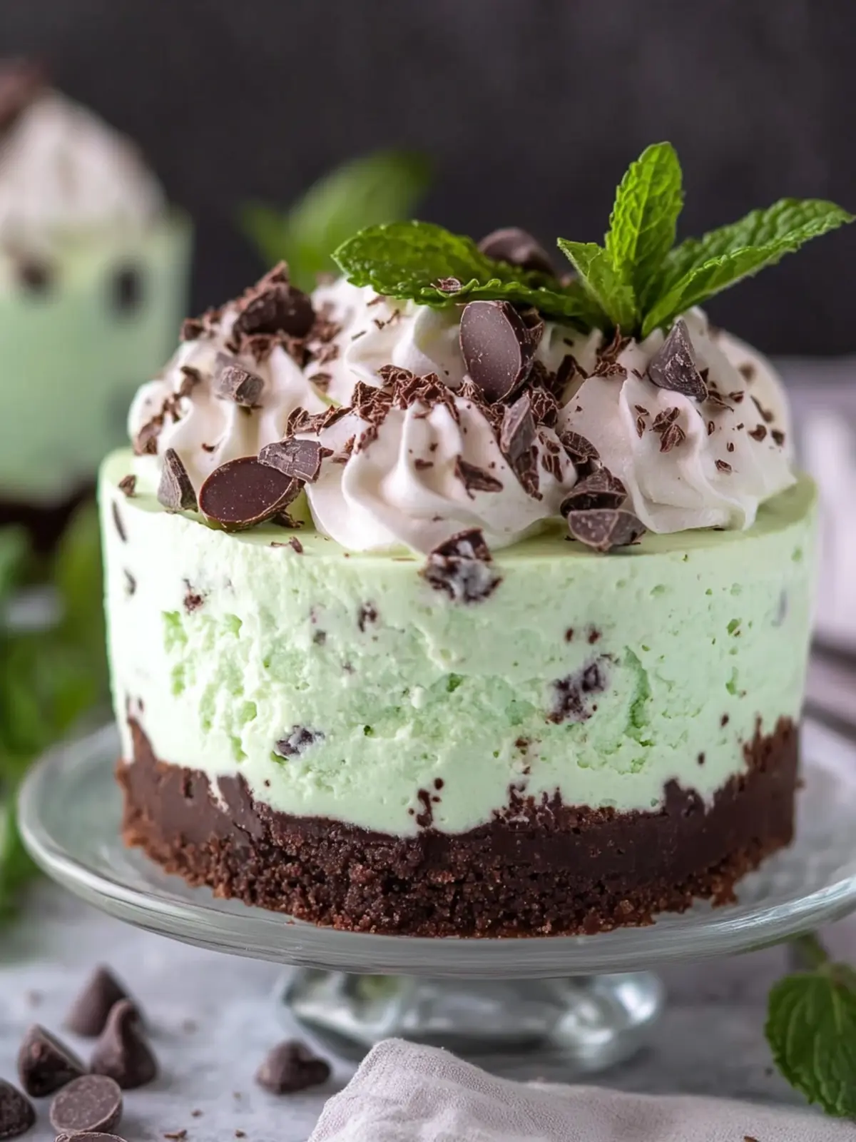 Fresh Mint Chocolate Chip No Bake Cheesecake Awaits You! 4 Mint Chocolate Chip No Bake Cheesecake