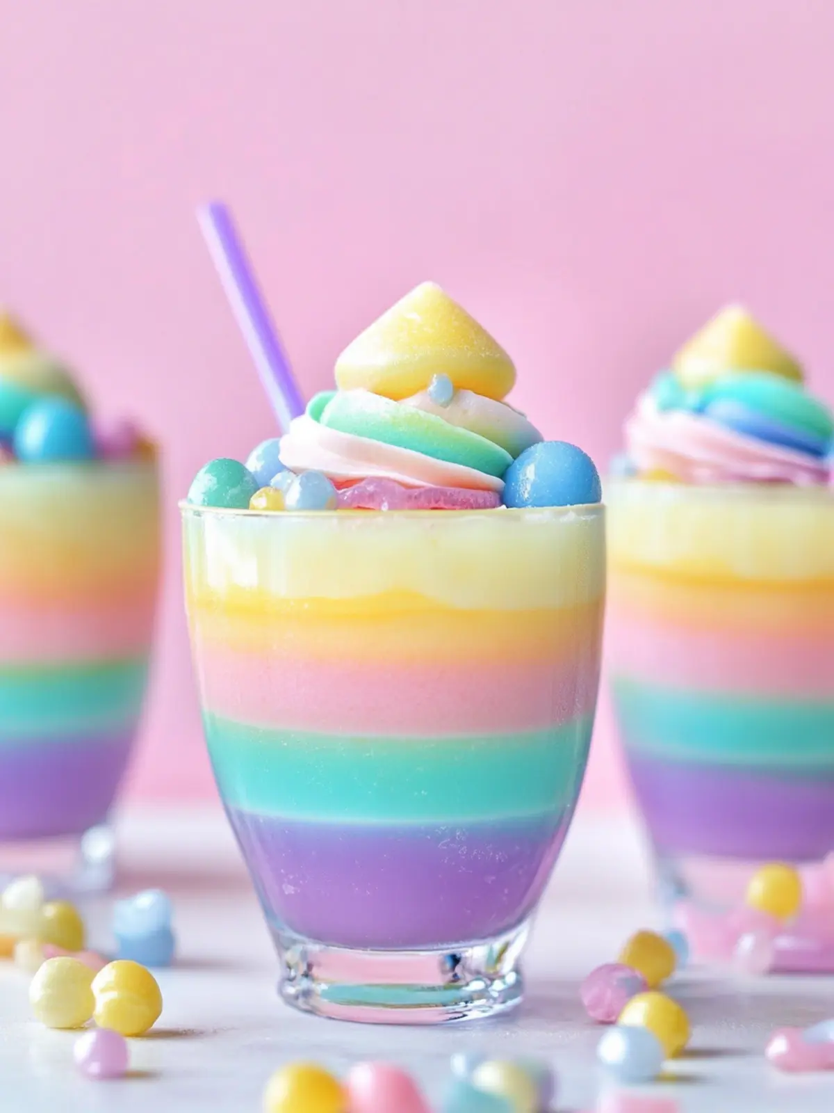 Delightful Pastel Rainbow Gelatin Cups for Spring Celebrations 3 Pastel Rainbow Gelatin Cups