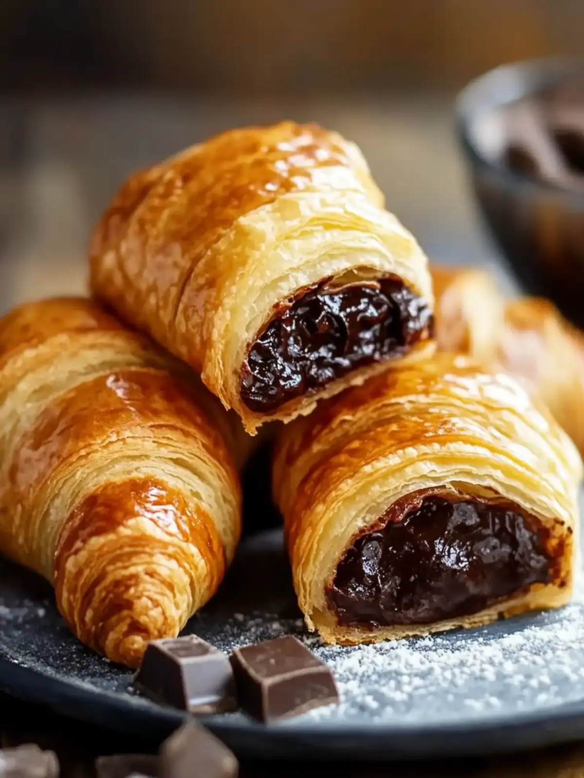 Decadent Puff Pastry Chocolate Croissants in Under 30 Minutes 3 Puff Pastry Chocolate Croissants