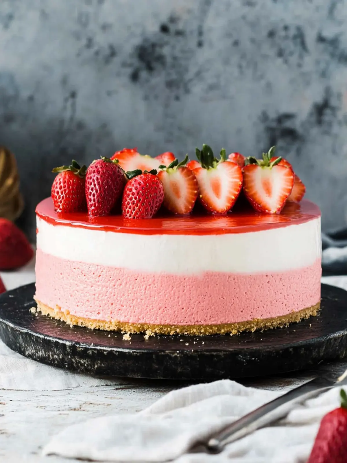 Delight in Summer with a Light Strawberry Mousse Cake 4 Strawberry Mousse Cake