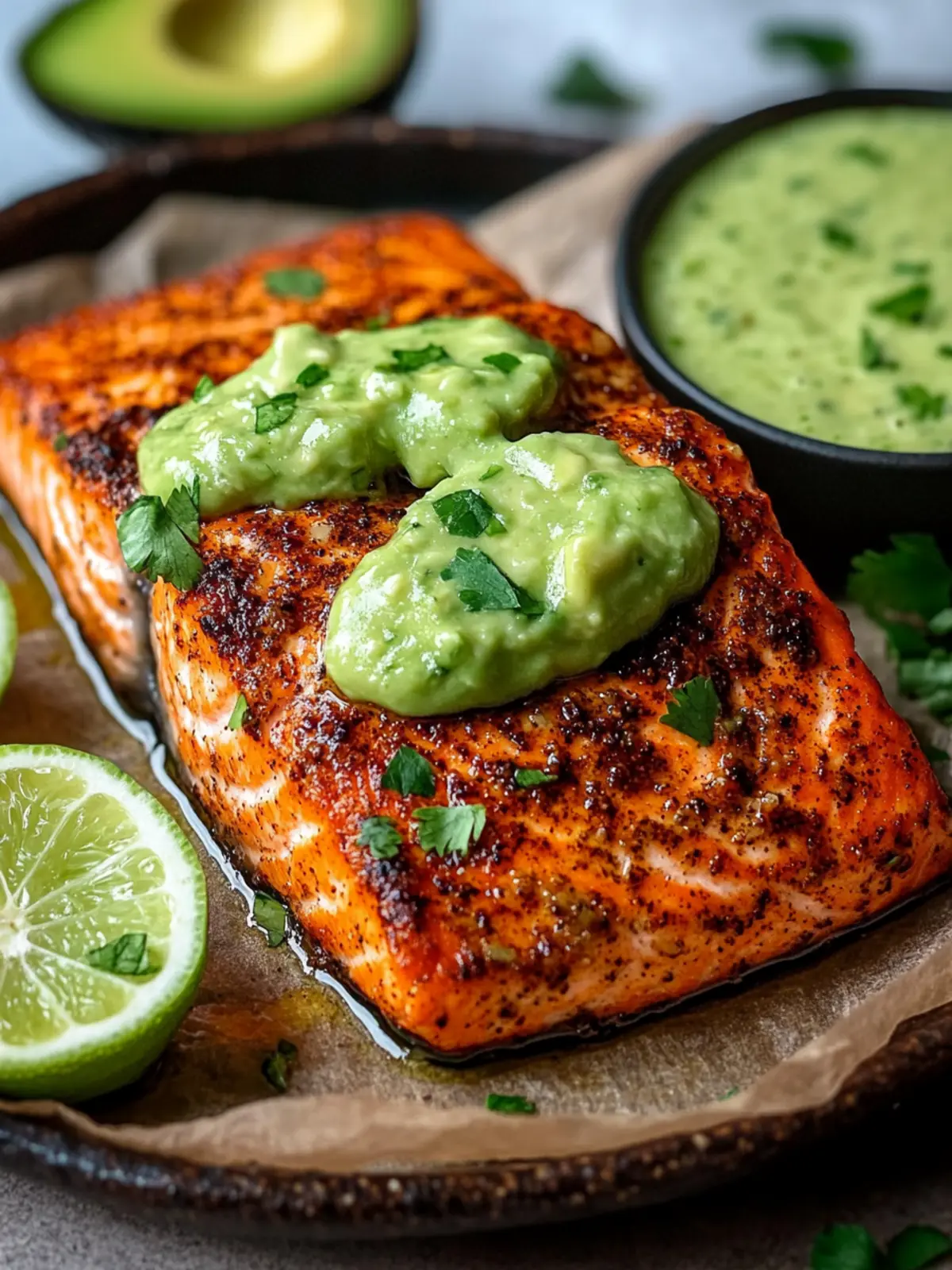 Baked Cajun Salmon and Avocado Lime Sauce for Busy Nights 4 Baked Cajun Salmon And Avocado Lime Sauce