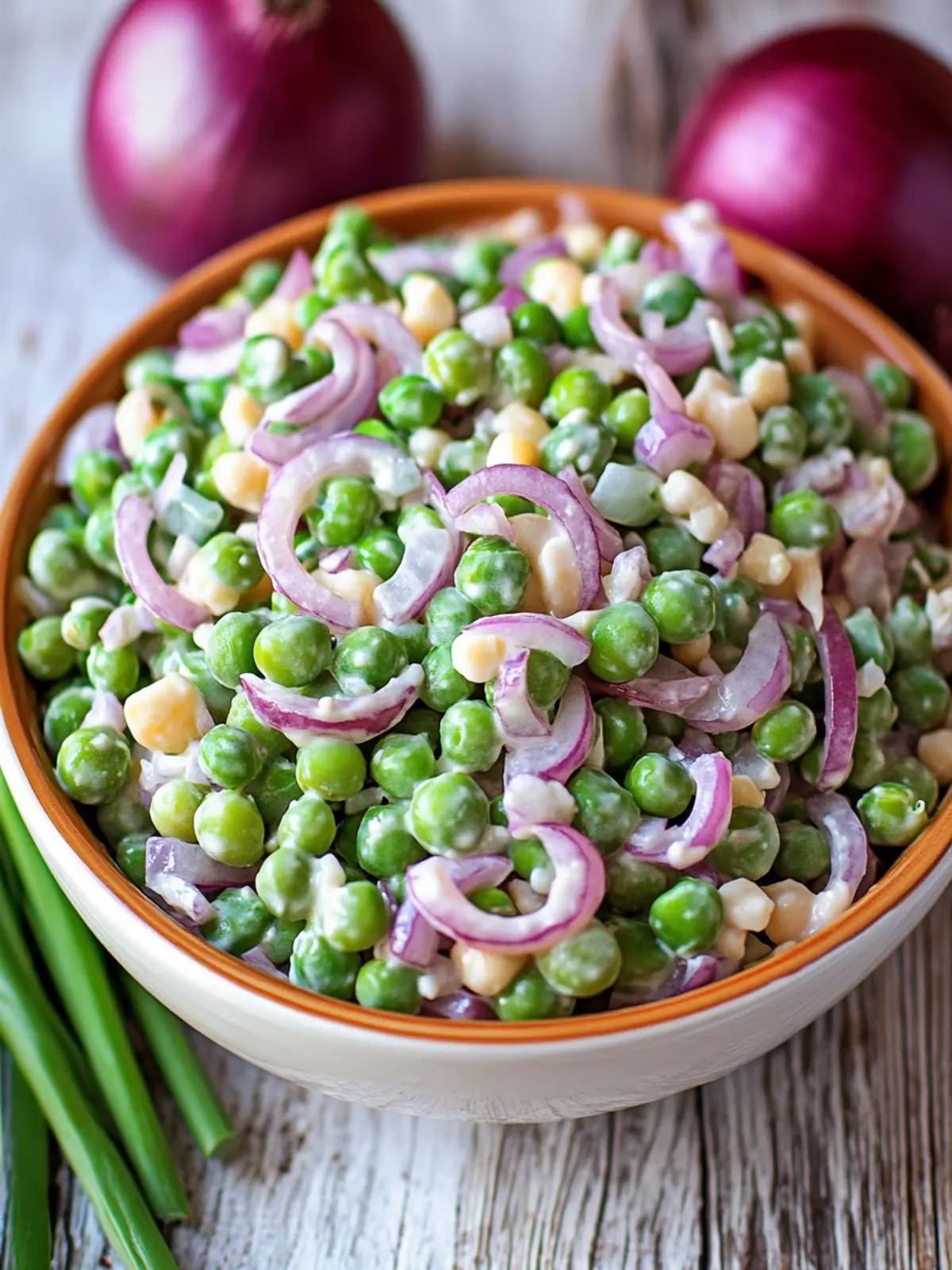 Zesty Pea Salad Recipe with Red Onions and Cheese Bliss 5 Pea Salad Recipe with Red Onions and Cheese