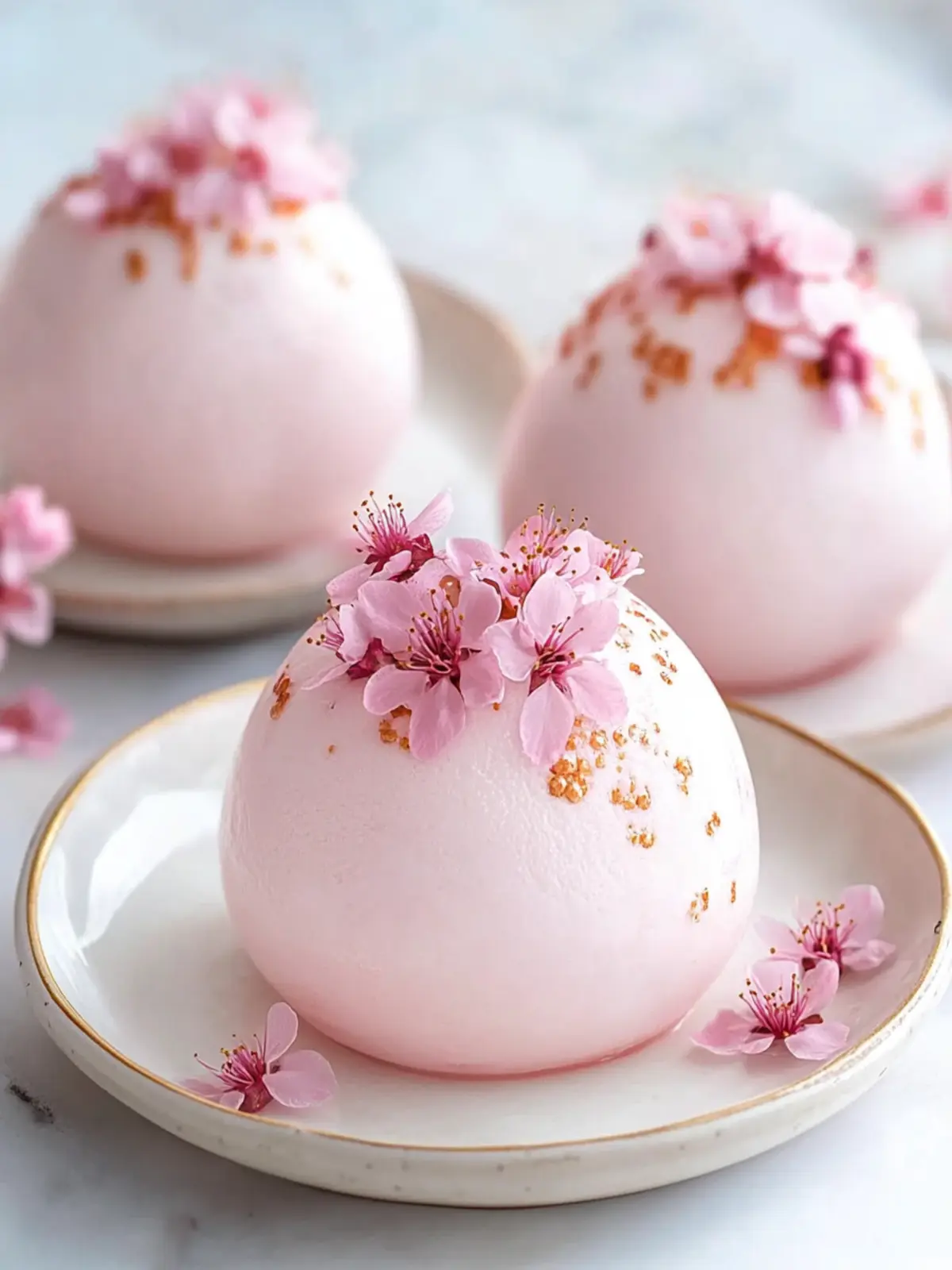 Cherry Blossom Mousse Domes: Elegant No-Bake Delights! 3 Cherry Blossom Mousse Domes