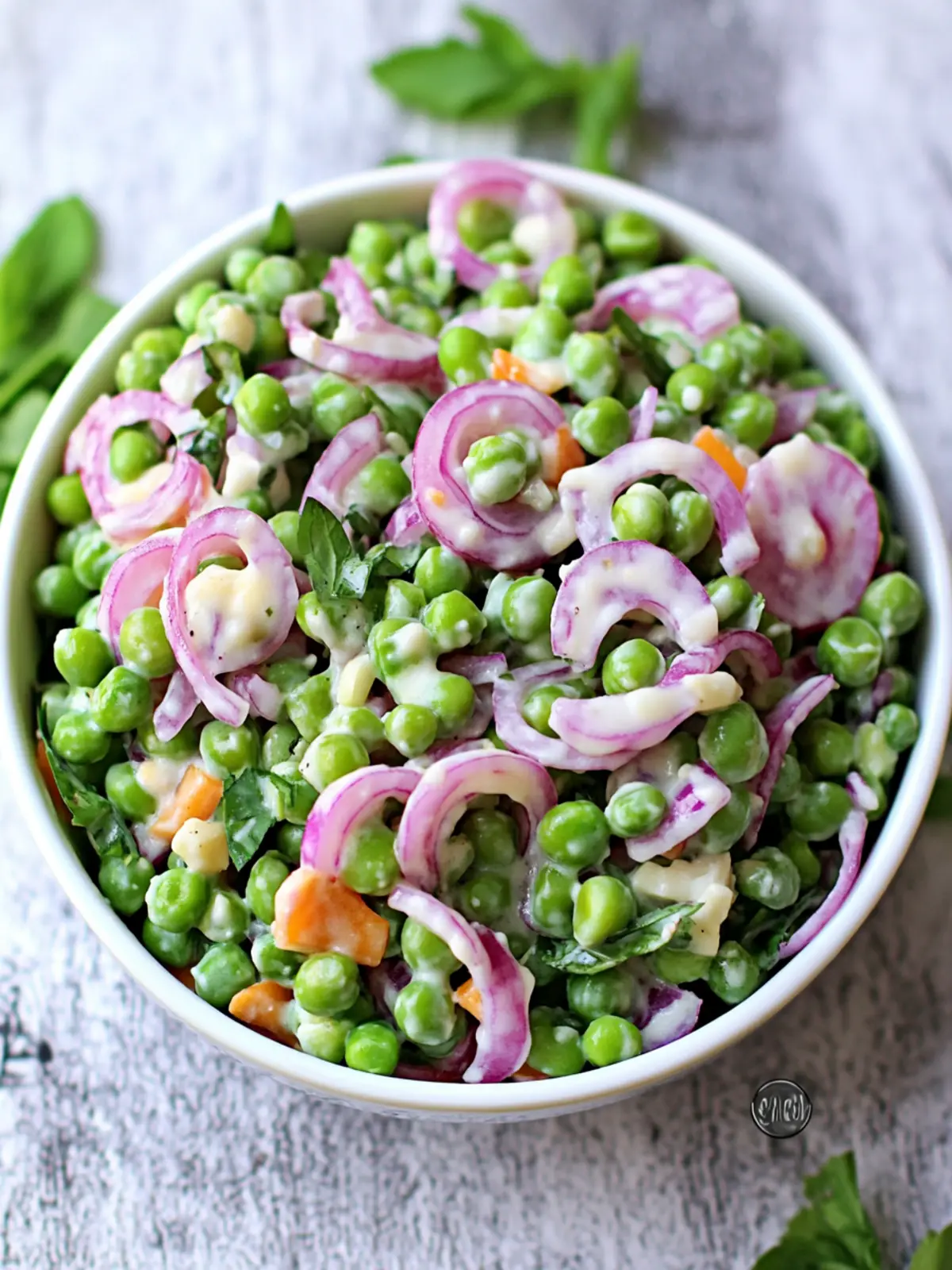 Zesty Pea Salad Recipe with Red Onions and Cheese Bliss 2 Pea Salad Recipe with Red Onions and Cheese