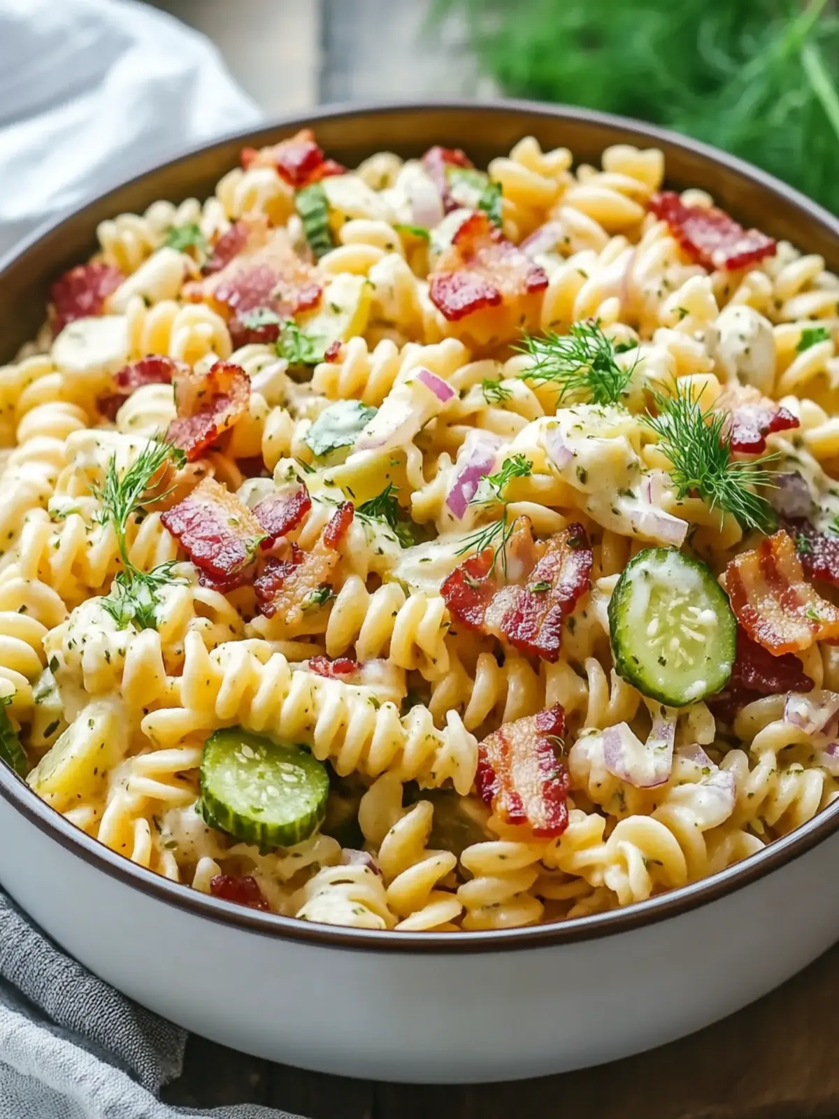 Dill Pickle Bacon Pasta Salad: A Fun Twist on Comfort Food 2 Dill Pickle Bacon Pasta Salad