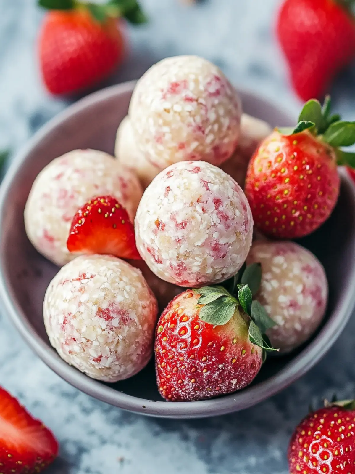 Strawberry Cheesecake Protein Balls for Guilt-Free Indulgence 3 Strawberry Cheesecake Protein Balls