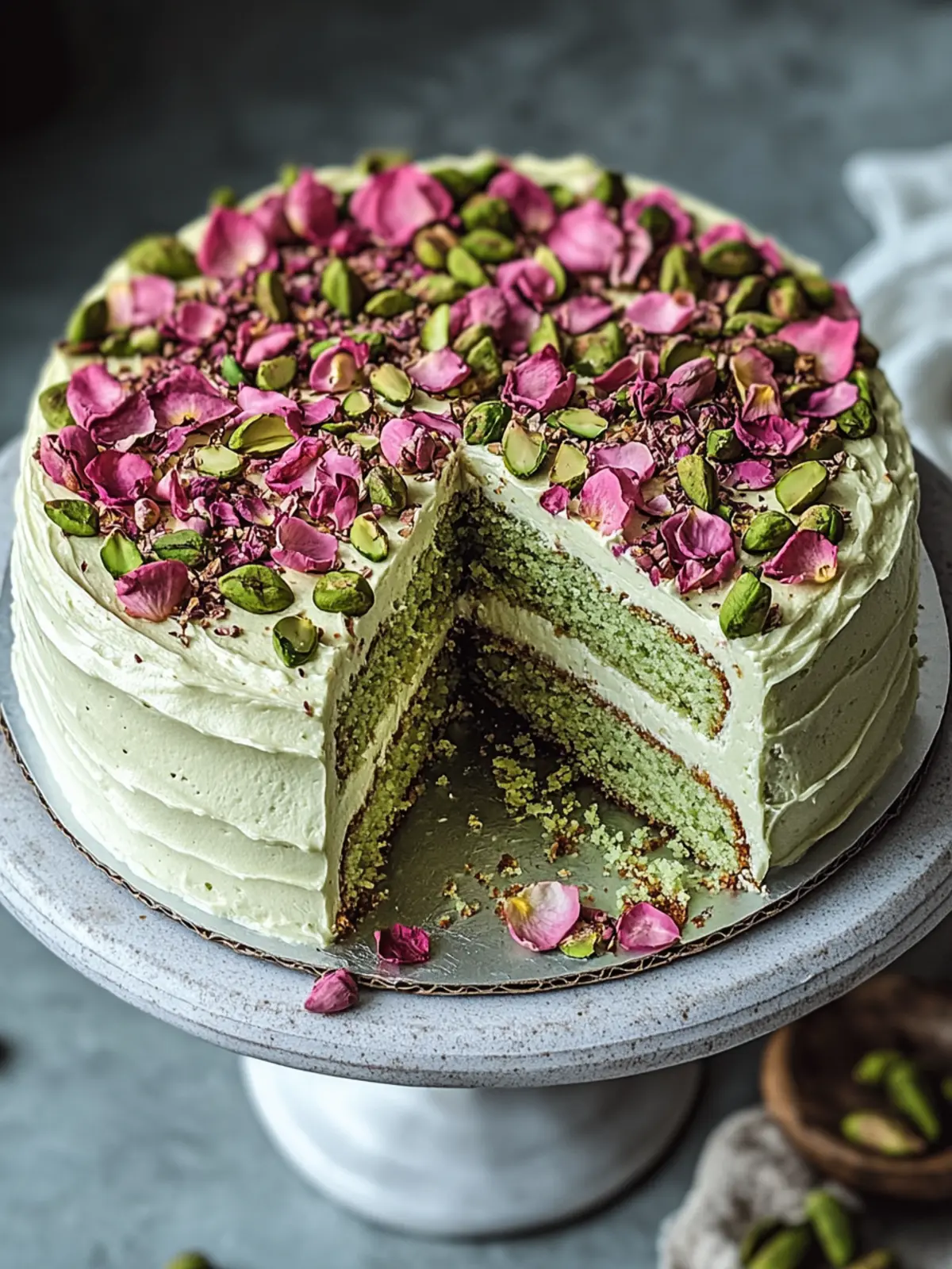 Aromatic Pistachio, Rose & Cardamom Cake for Sweet Moments 2 Pistachio, Rose & Cardamom Cake
