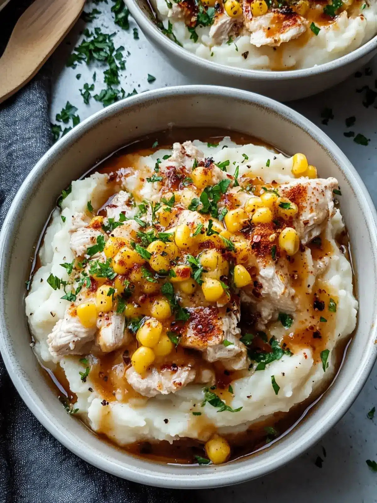Chicken Mashed Potato Bowls