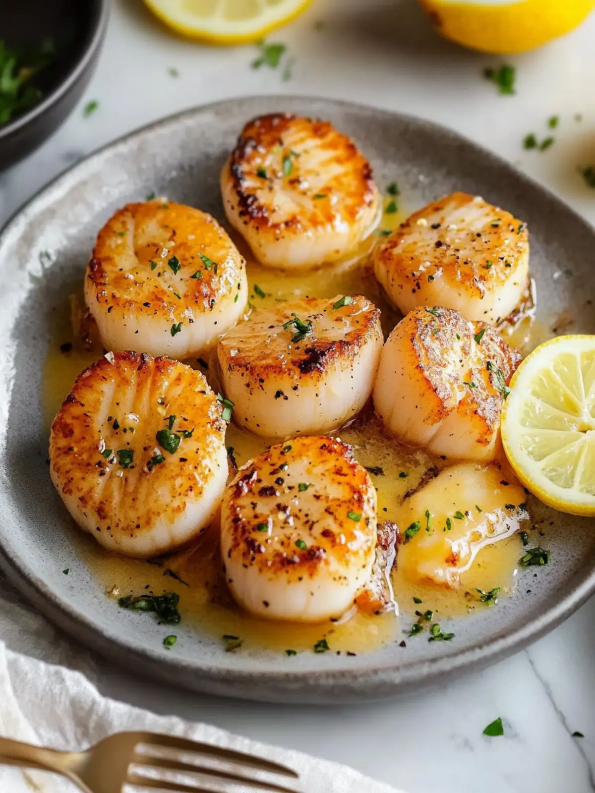 Lemon Butter Scallops: Quick Gourmet Delight in 10 Minutes 3 Lemon Butter Scallops