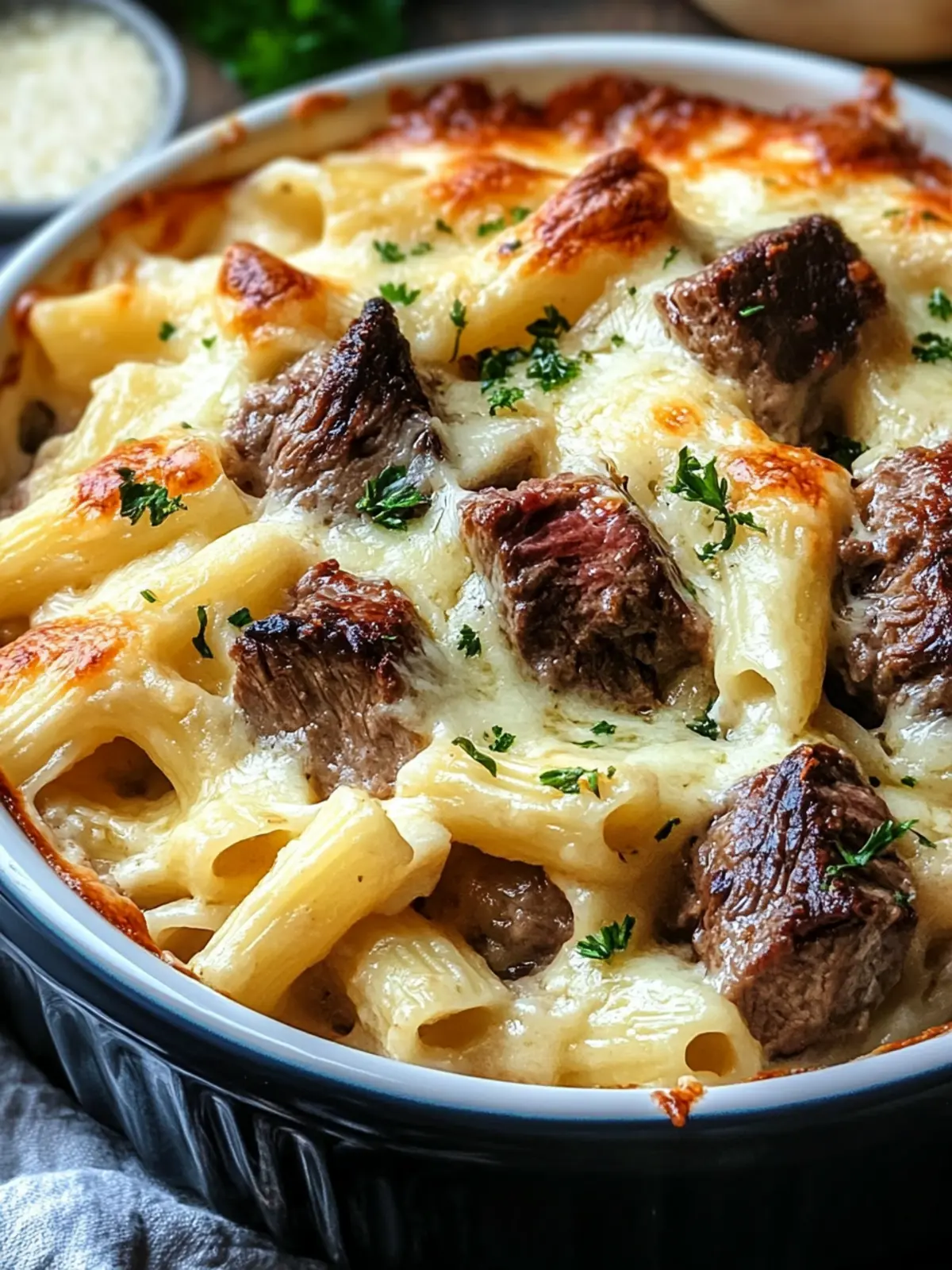 Creamy Steak & Truffle Gouda Pasta Bake for Ultimate Comfort 2 Steak & Truffle Gouda Pasta Bake