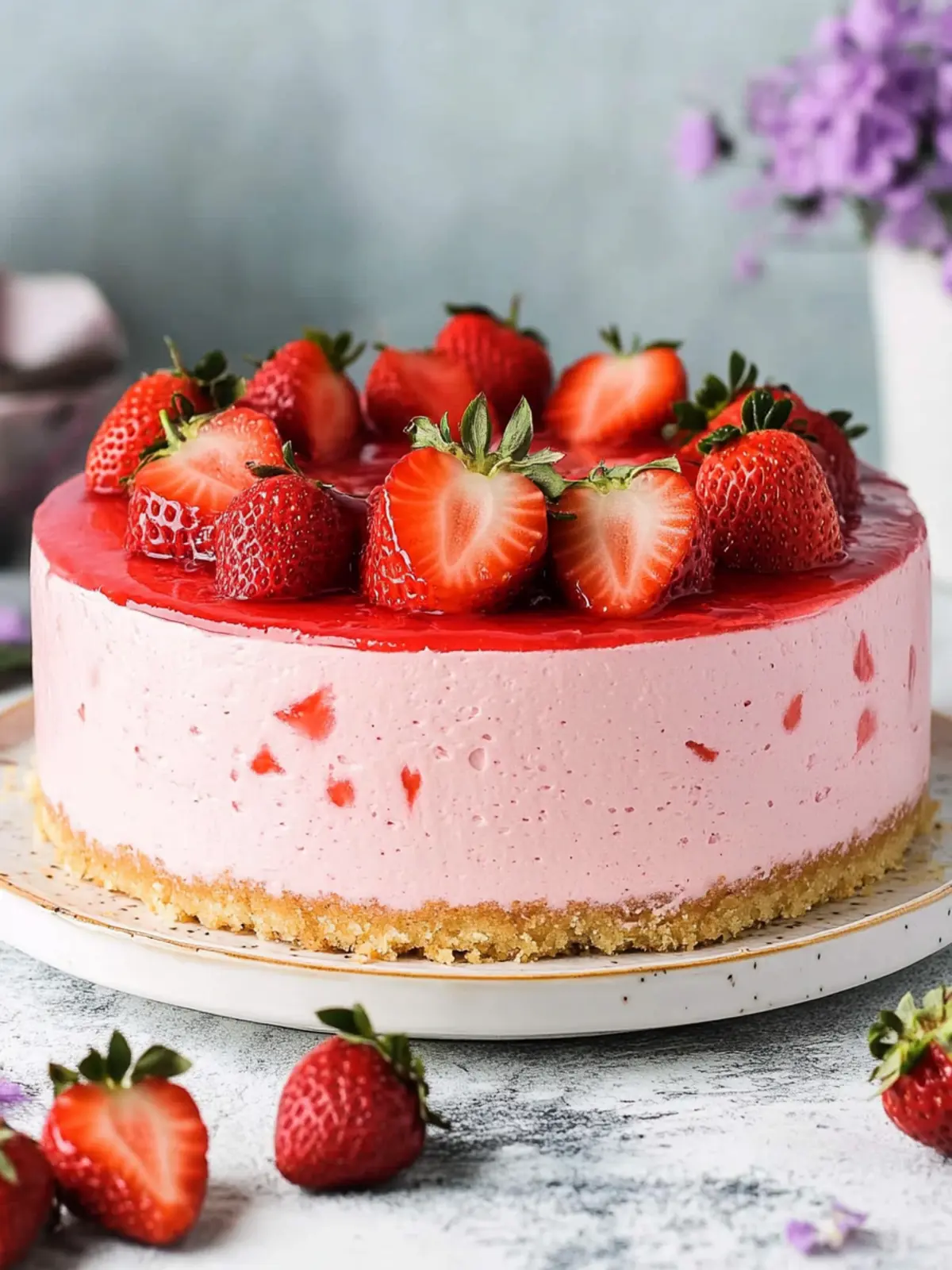 Delight in Summer with a Light Strawberry Mousse Cake 2 Strawberry Mousse Cake
