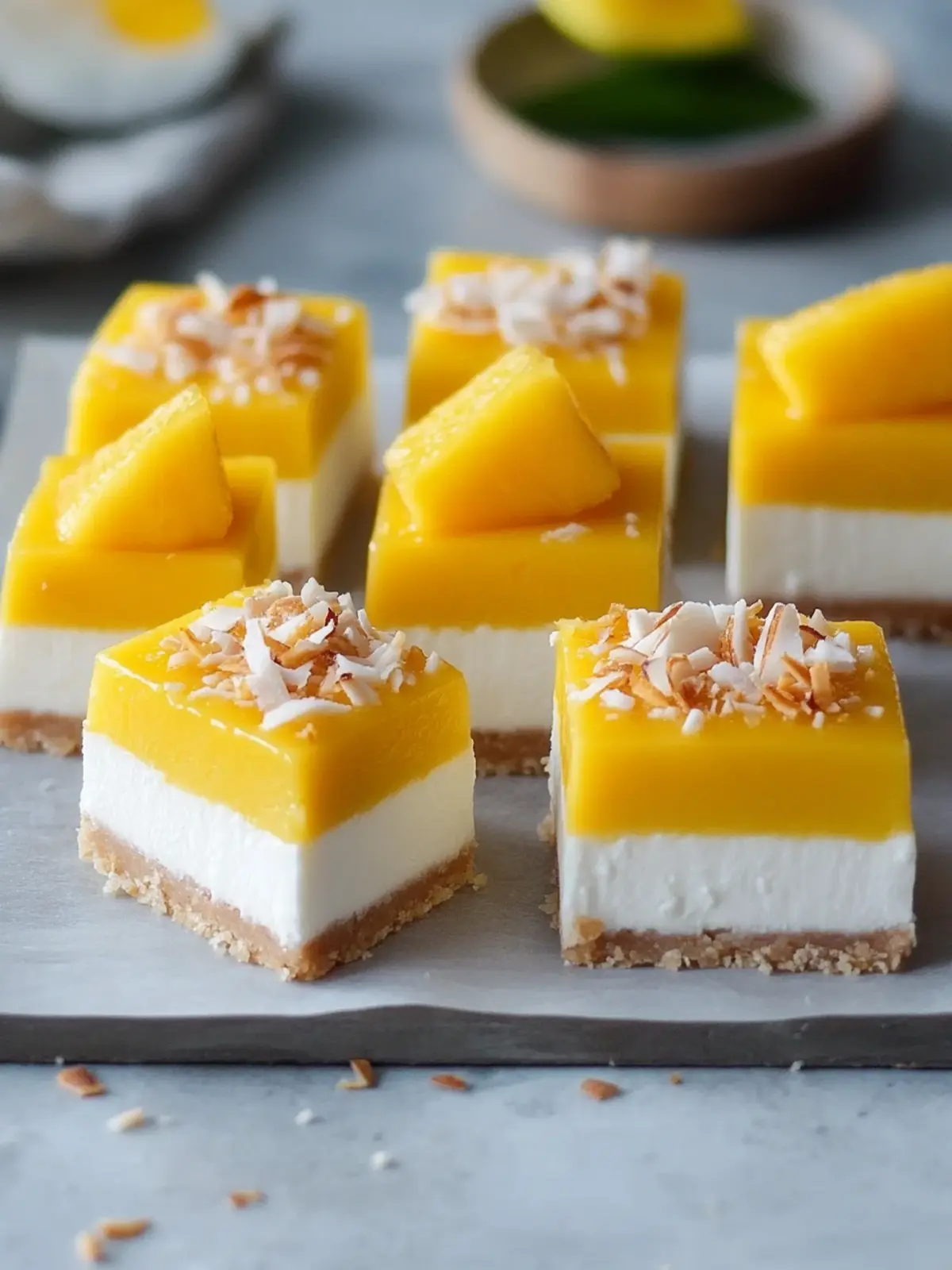 No Bake Coconut Mango Cheesecake Bars to Wow Your Guests 4 No Bake Coconut Mango Cheesecake Bars