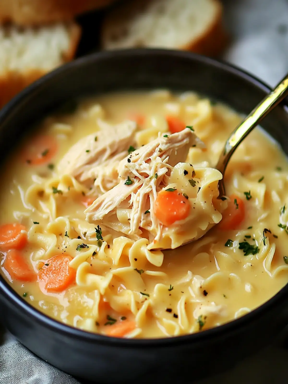 Creamy Crack Chicken Noodle Soup