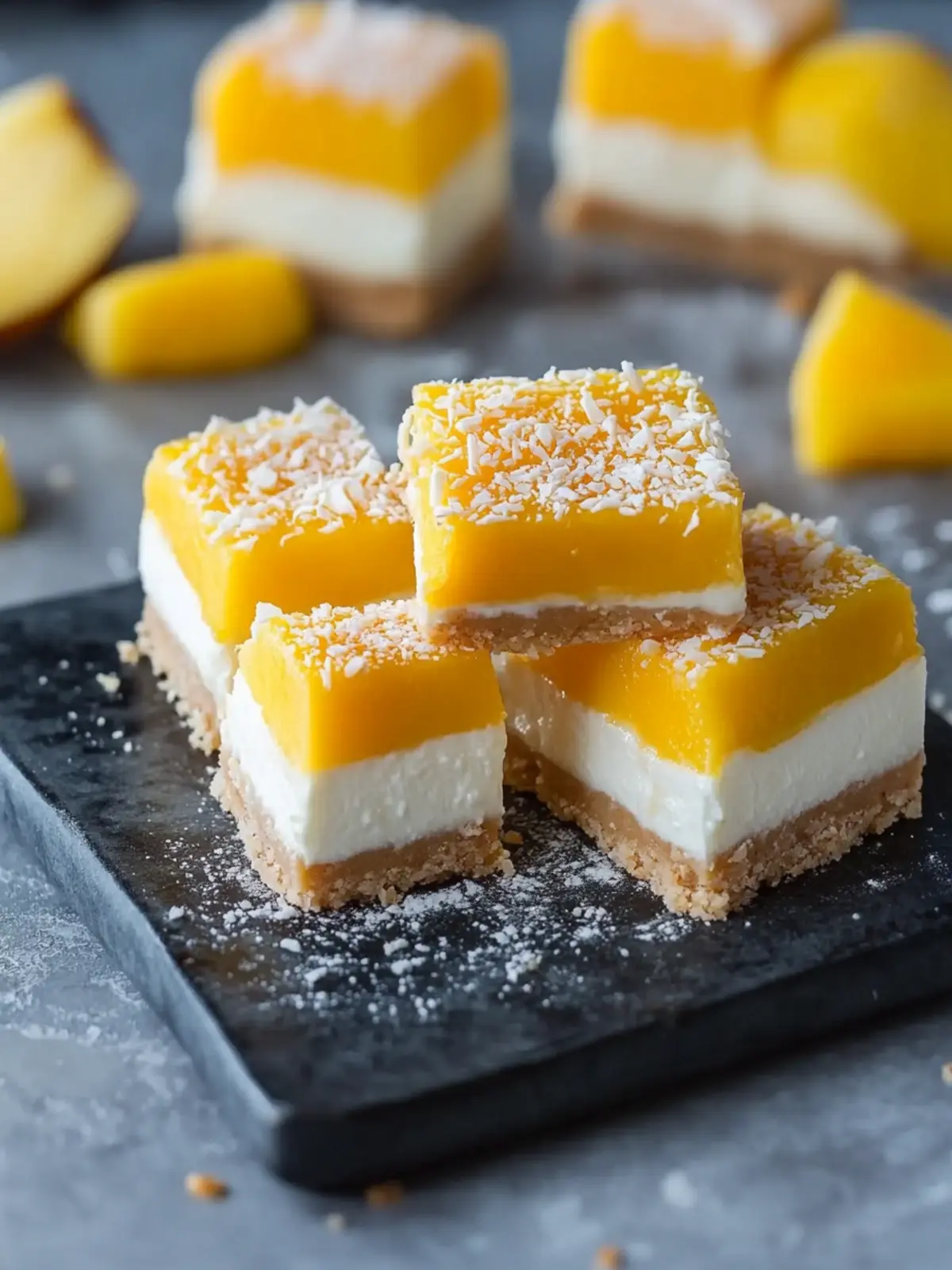 No Bake Coconut Mango Cheesecake Bars to Wow Your Guests 2 No Bake Coconut Mango Cheesecake Bars