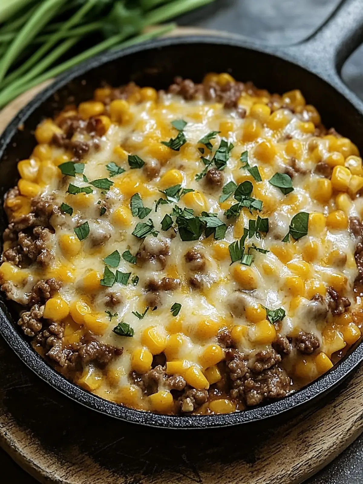 Golden Corn Ranch Beef Skillet with Melted Cheddar Bliss 3 Golden Corn Ranch Beef Skillet with Melted Cheddar