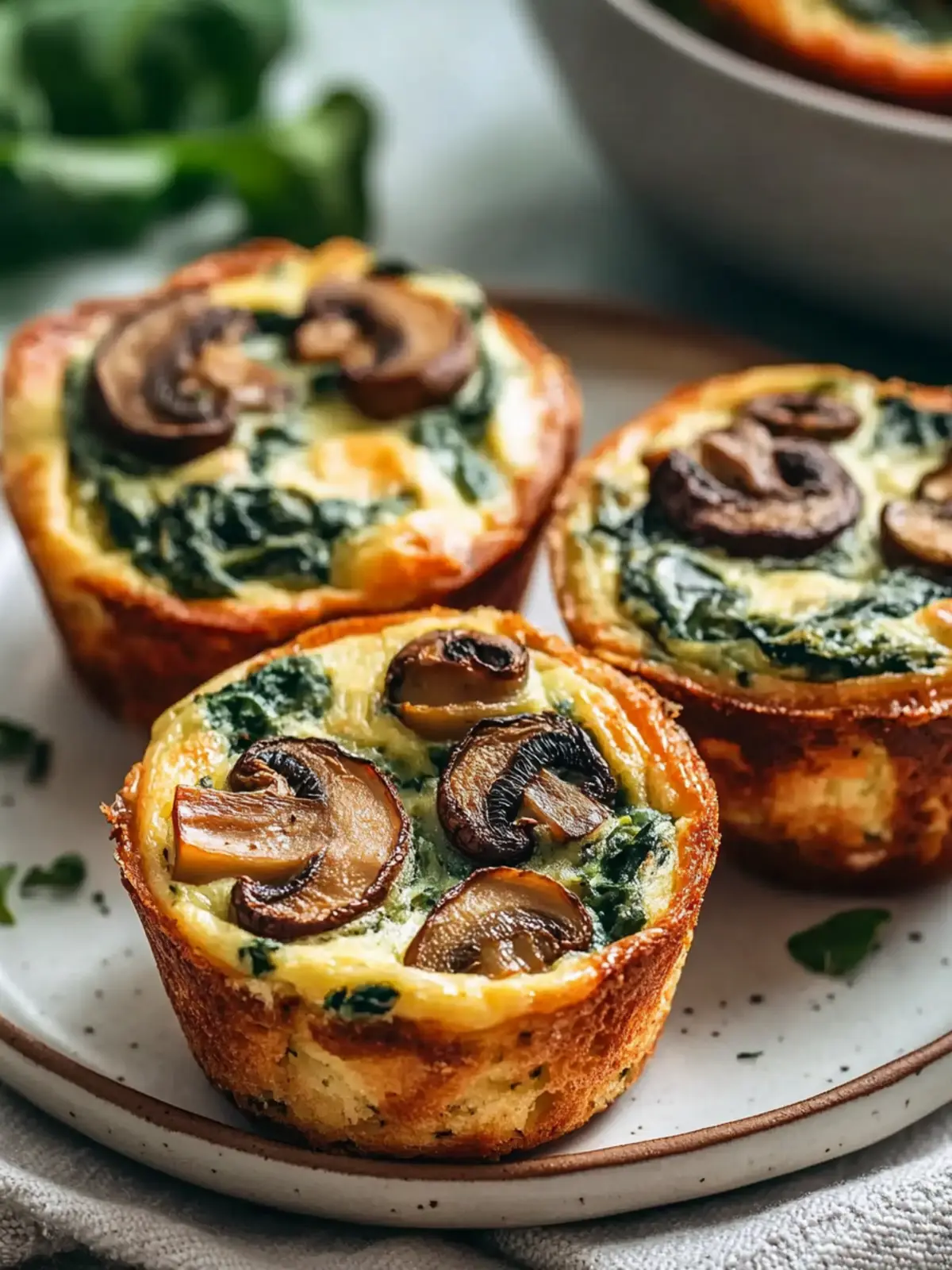 Savory Spinach and Mushroom Quiche Muffins for Busy Mornings 4 Spinach and Mushroom Quiche Muffins