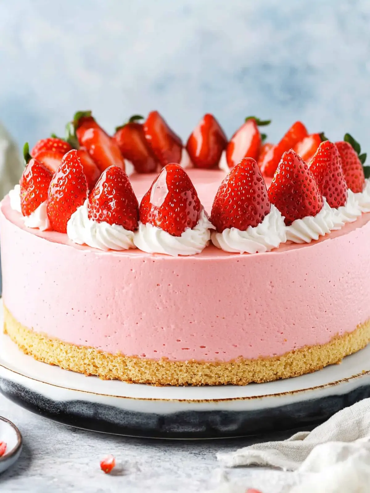 Delight in Summer with a Light Strawberry Mousse Cake 3 Strawberry Mousse Cake