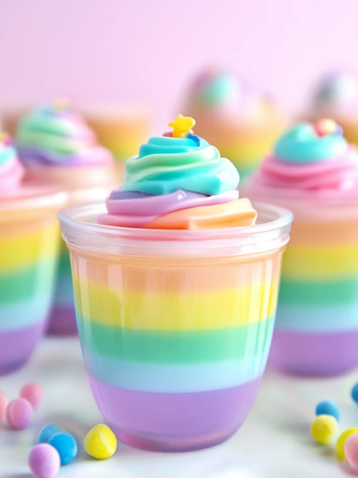 Delightful Pastel Rainbow Gelatin Cups for Spring Celebrations 4 Pastel Rainbow Gelatin Cups