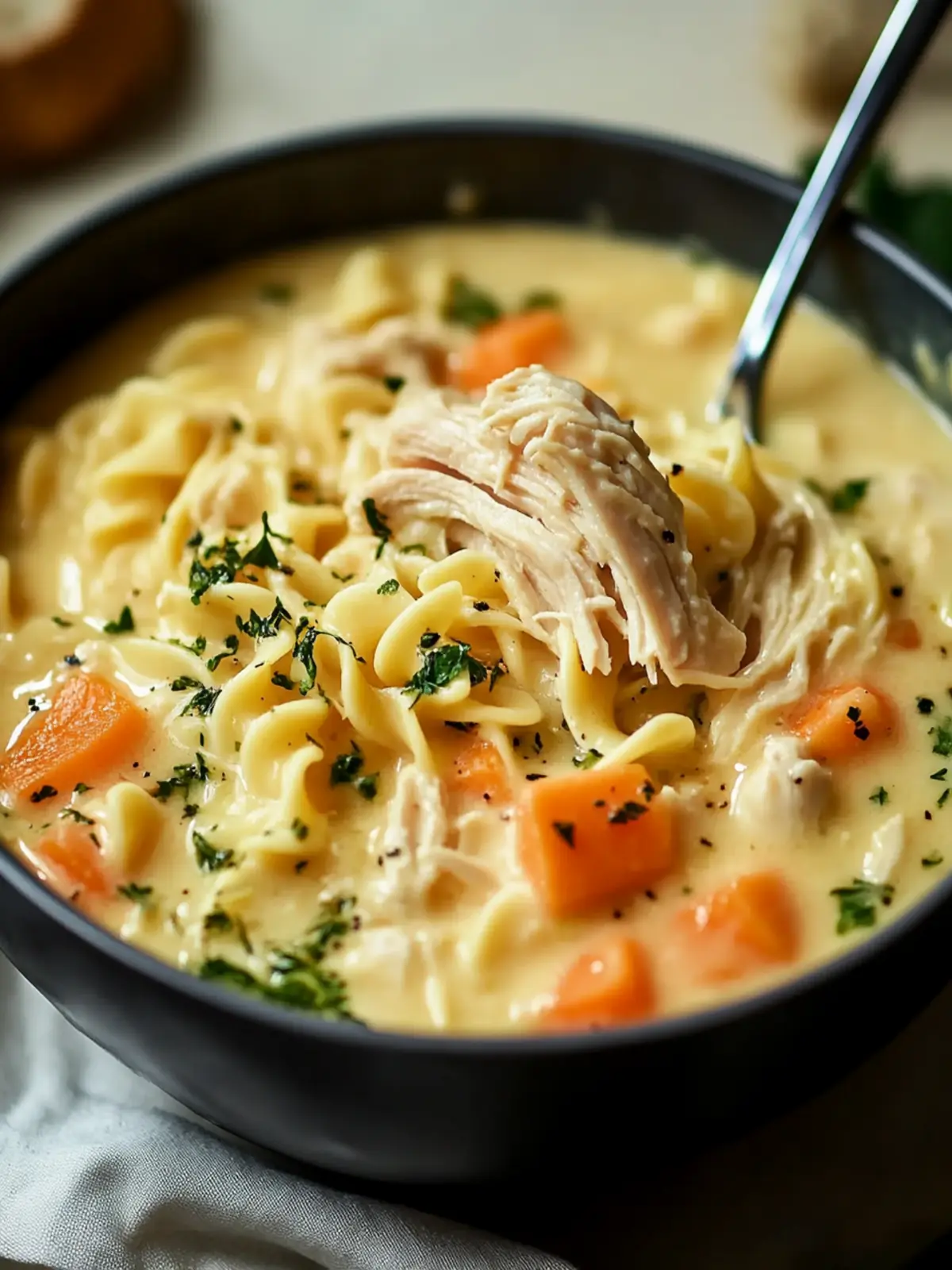 Creamy Crack Chicken Noodle Soup