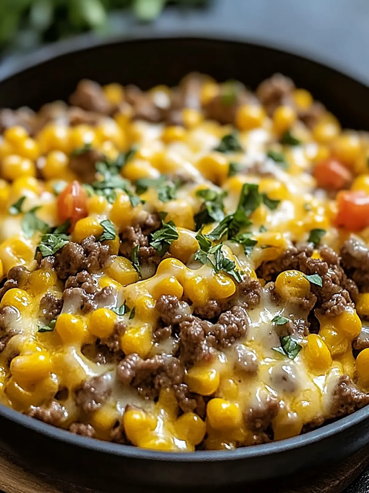 Golden Corn Ranch Beef Skillet with Melted Cheddar Bliss 2 Golden Corn Ranch Beef Skillet with Melted Cheddar