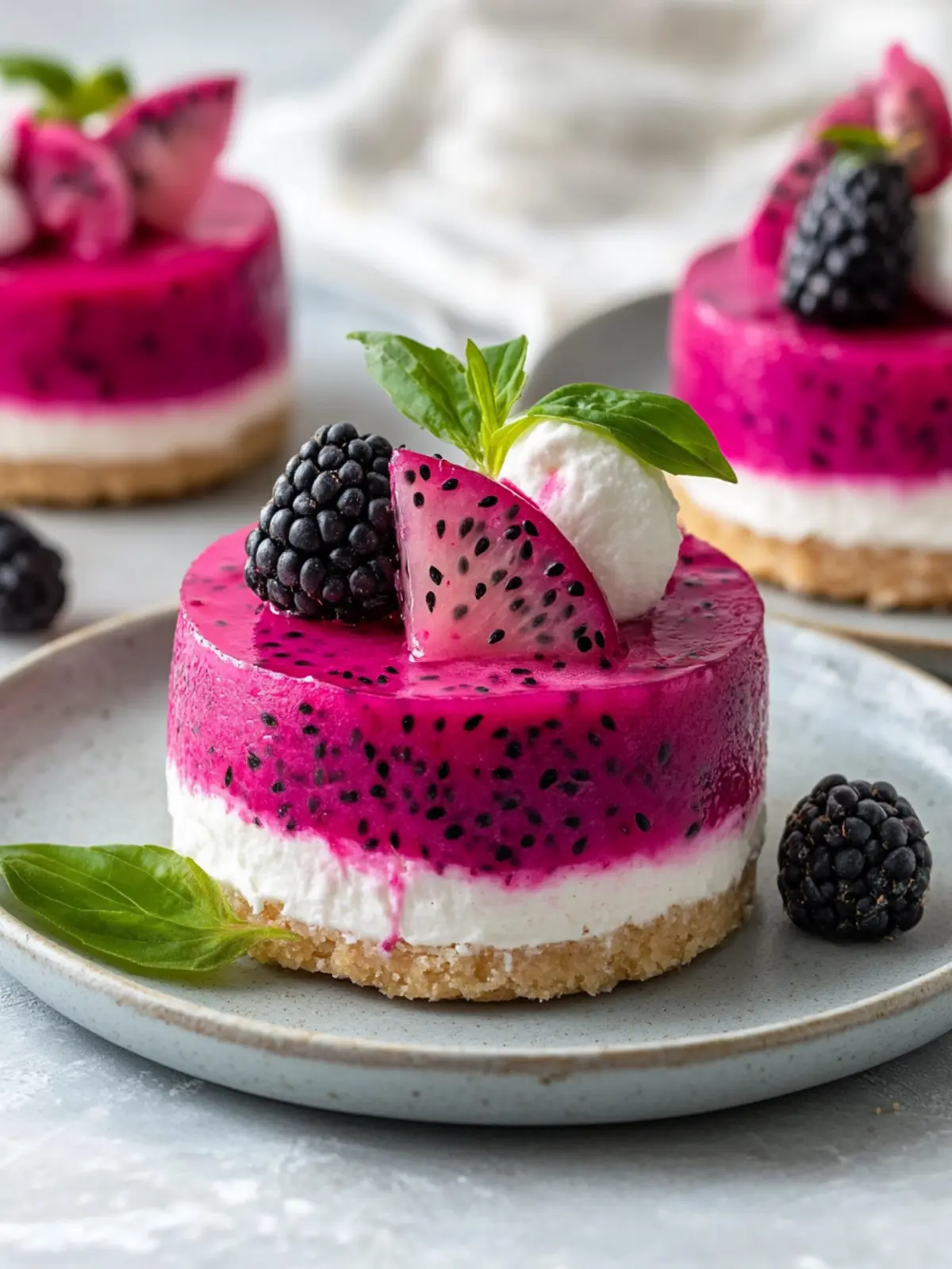 Irresistible No-Bake Dragon Fruit Mini Cheesecakes for Summer