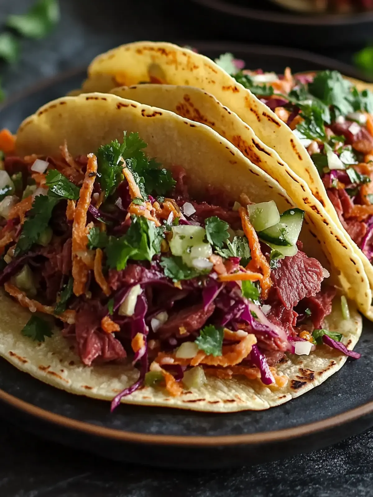 St. Patricks Day Corned Beef Tacos with Easy Cabbage Slaw