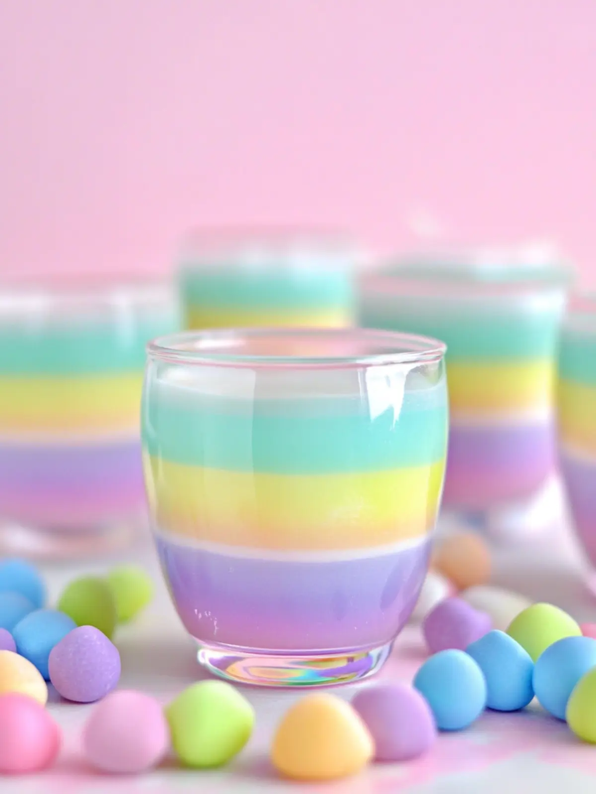 Delightful Pastel Rainbow Gelatin Cups for Spring Celebrations 5 Pastel Rainbow Gelatin Cups