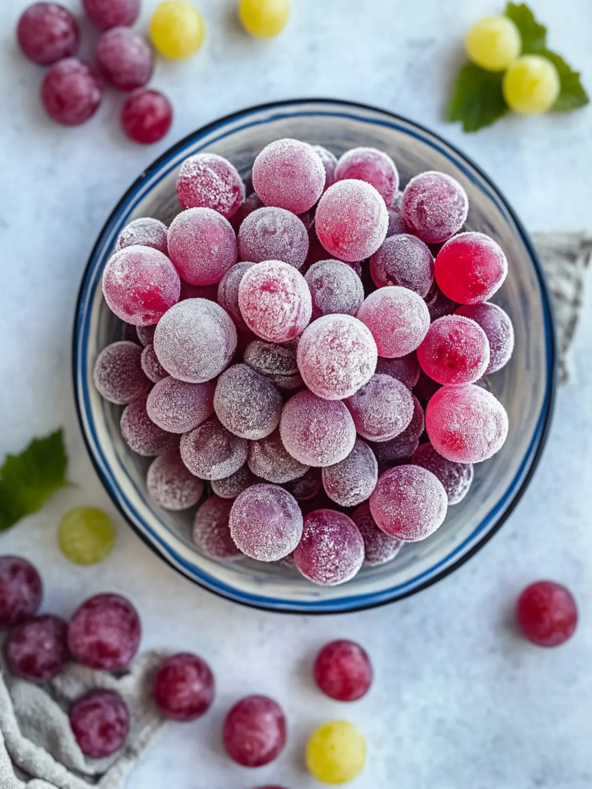 Sweet Frozen Grapes with Jello Powder for Guilt-Free Snacking 4 Sweet Frozen Grapes with Jello Powder