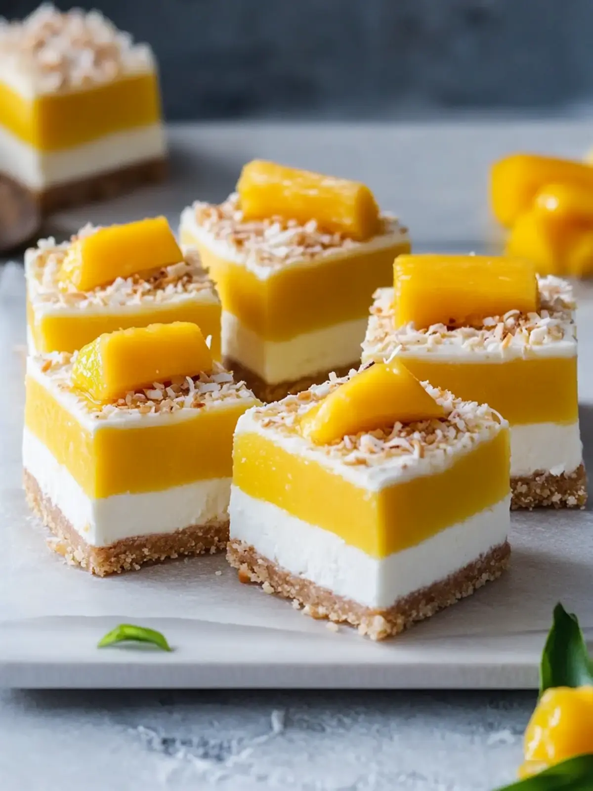 No Bake Coconut Mango Cheesecake Bars to Wow Your Guests 5 No Bake Coconut Mango Cheesecake Bars