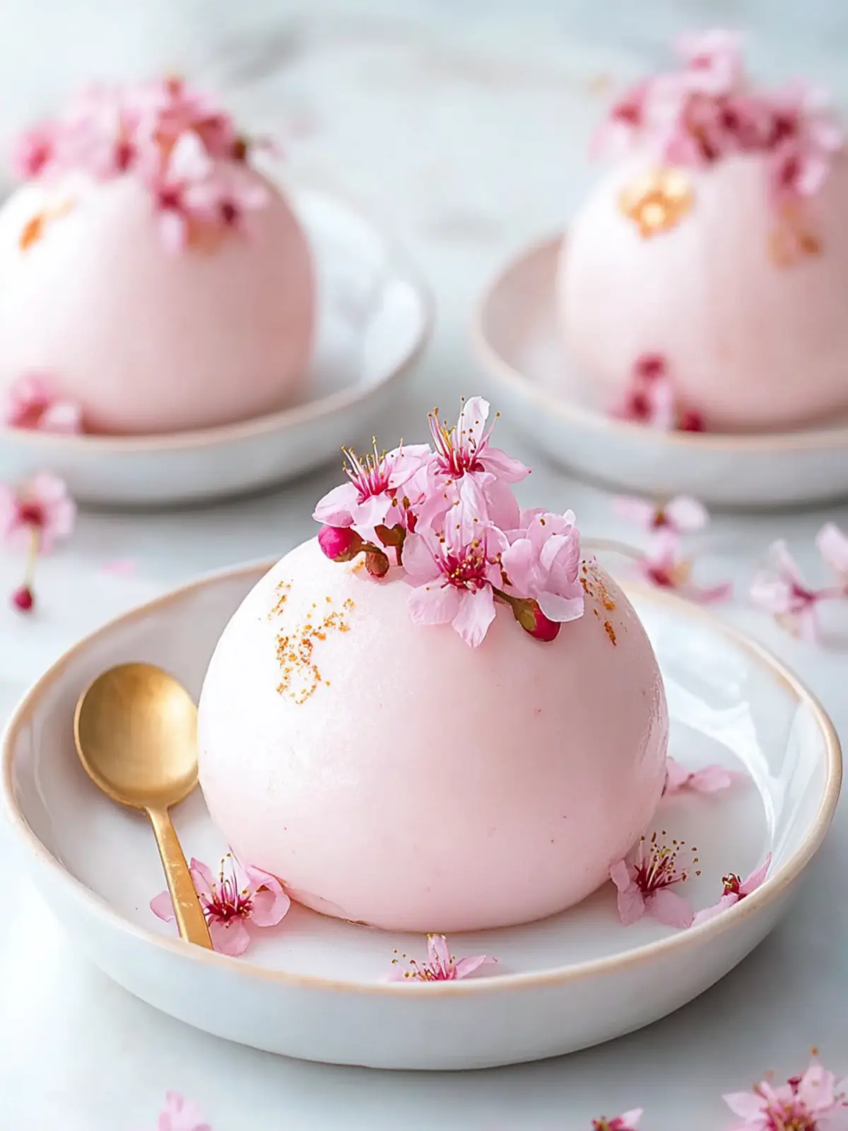 Cherry Blossom Mousse Domes: Elegant No-Bake Delights! 5 Cherry Blossom Mousse Domes
