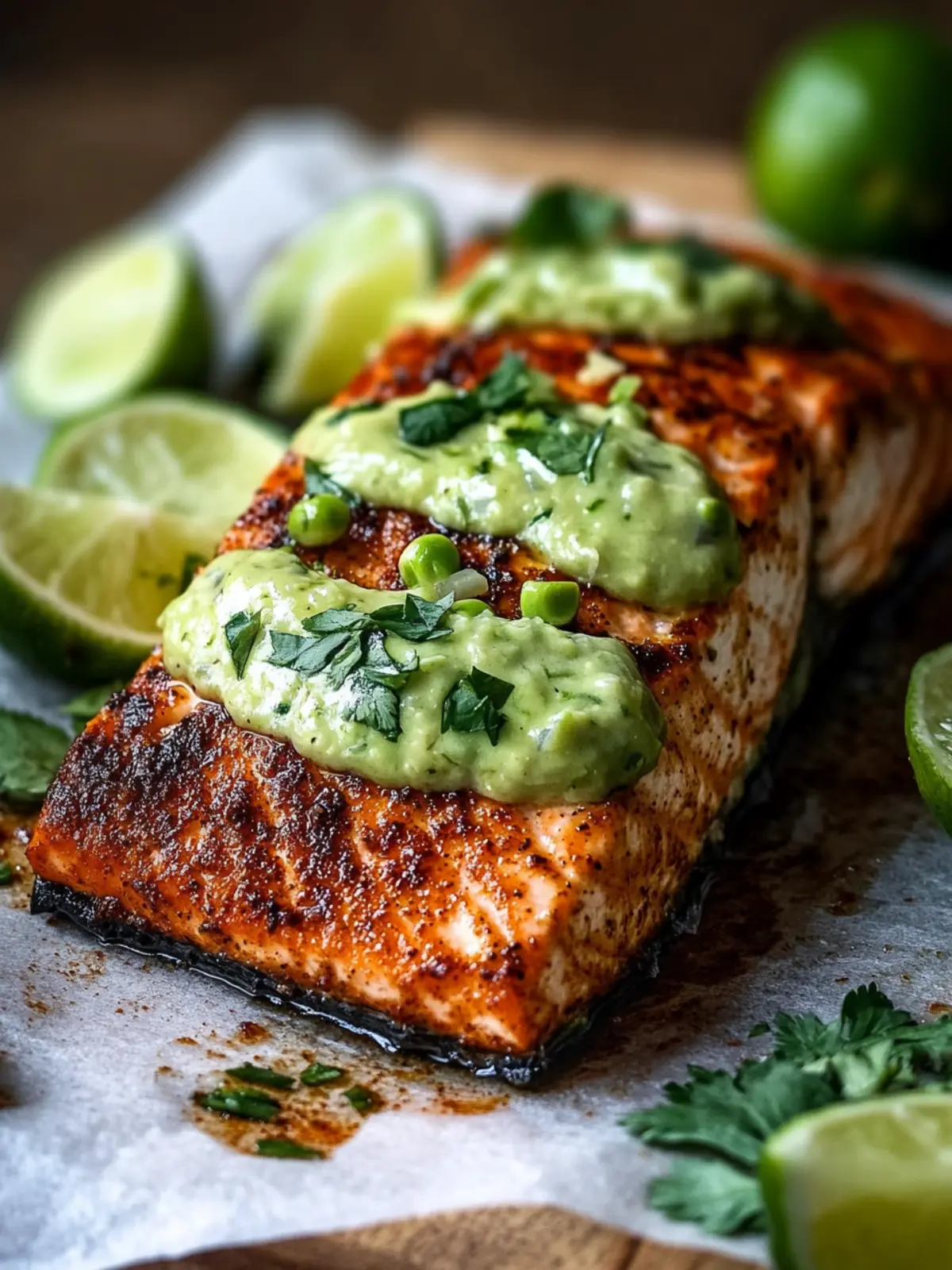 Baked Cajun Salmon and Avocado Lime Sauce for Busy Nights 2 Baked Cajun Salmon And Avocado Lime Sauce